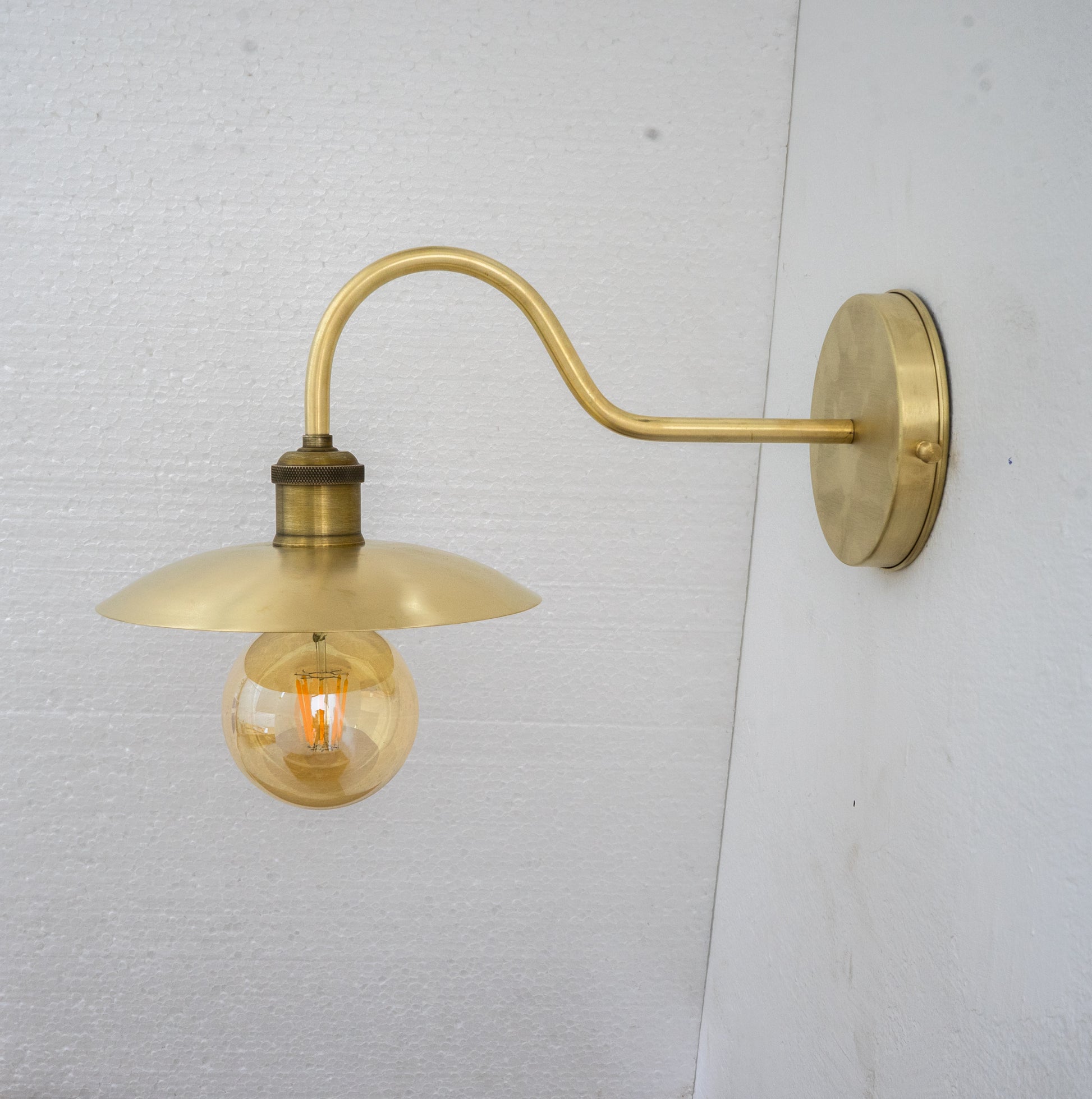 Brushed Brass Wall Sconce Light, Solid Brass Wall Lamp, Wall Lighting Fixture