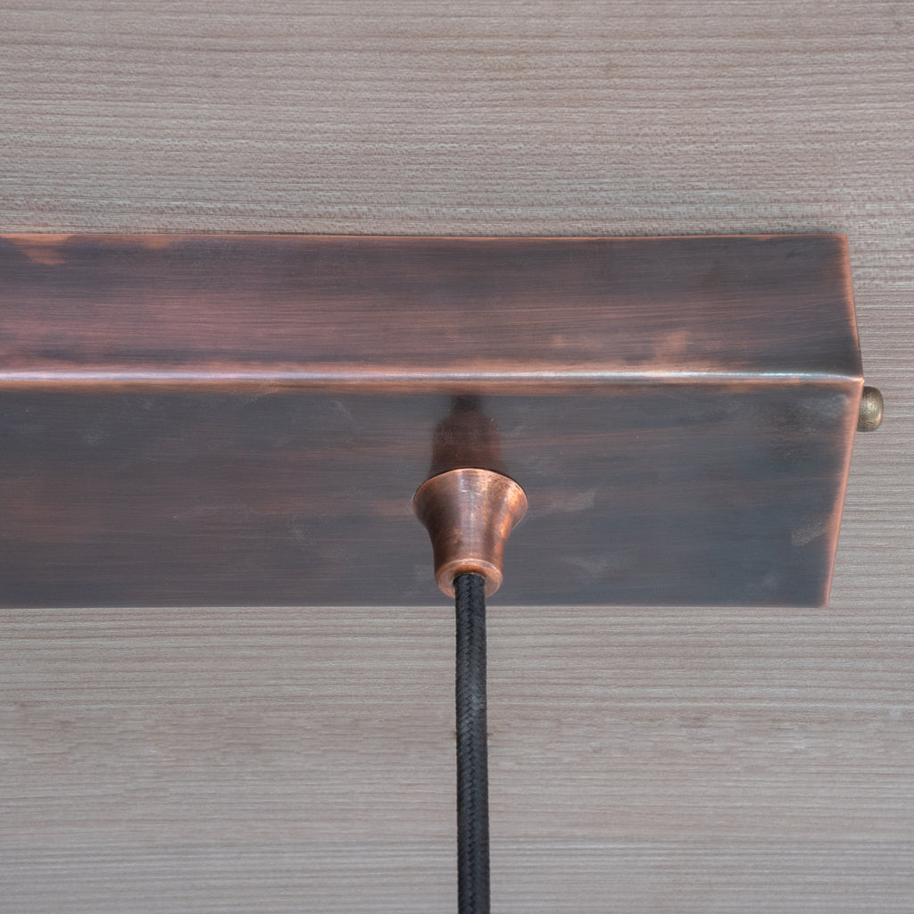 Oxidized Copper Ceiling Pendant Set, Copper Lampshade, Copper Ceiling Light Fixture, Copper Hanging Dome Light Set Kitchen Island