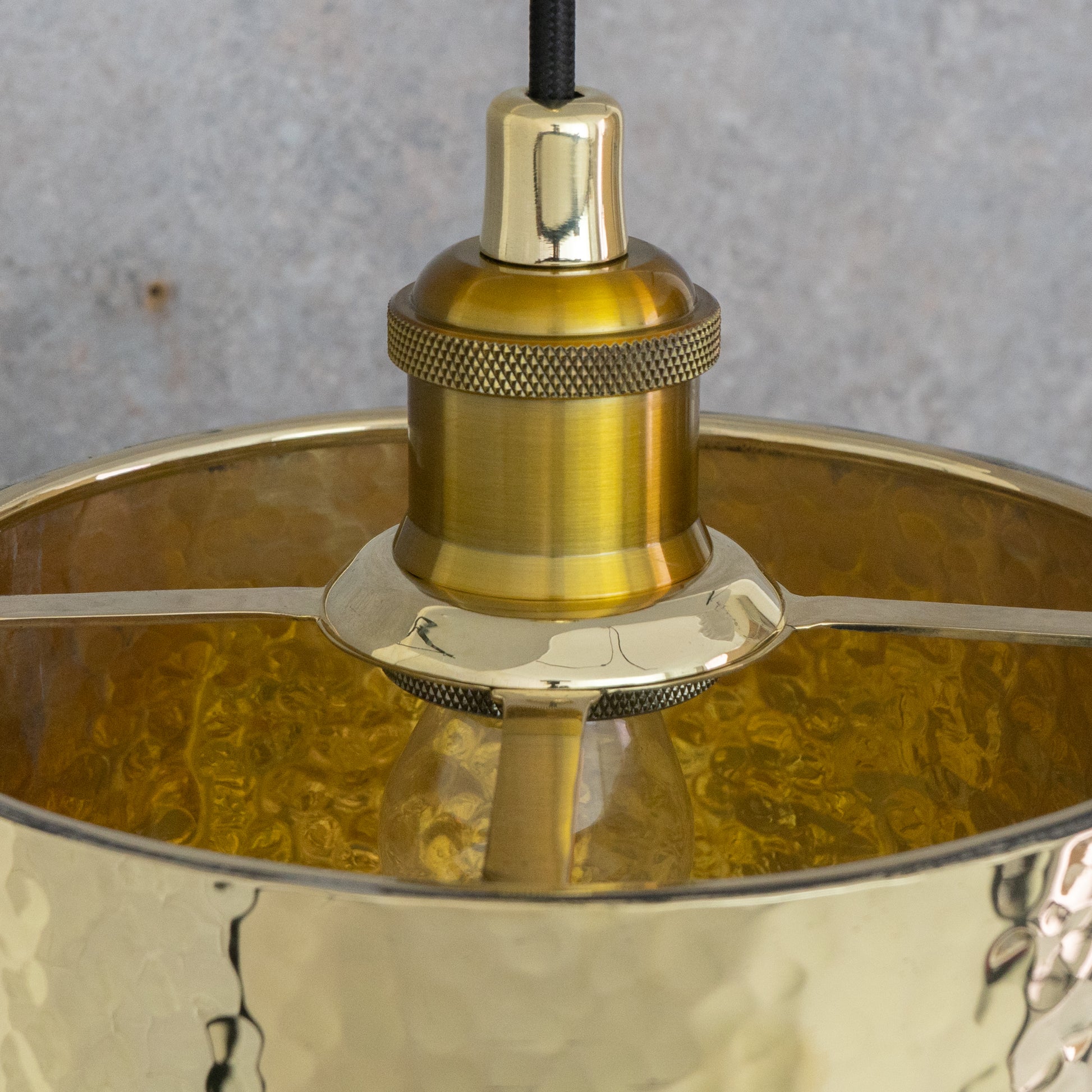 Handcrafted Hammered Brass Cylinder Pendant Light | Modern Tube Lamp - Insideast