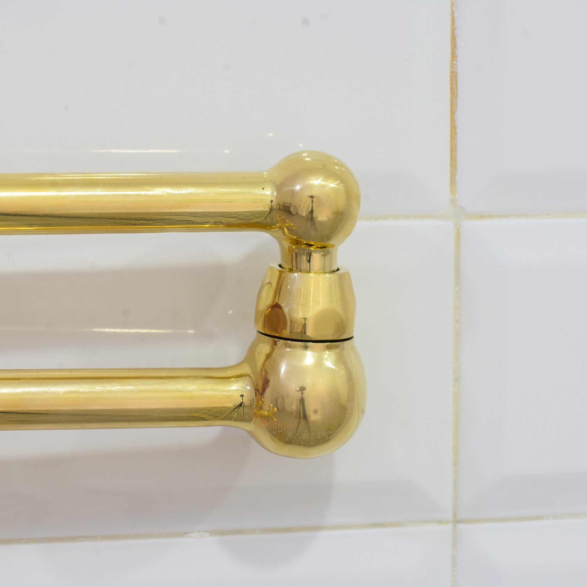 Unlacquered Brass Wall Mount Faucet, Brass Kitchen Faucet, Dual Handle Faucet