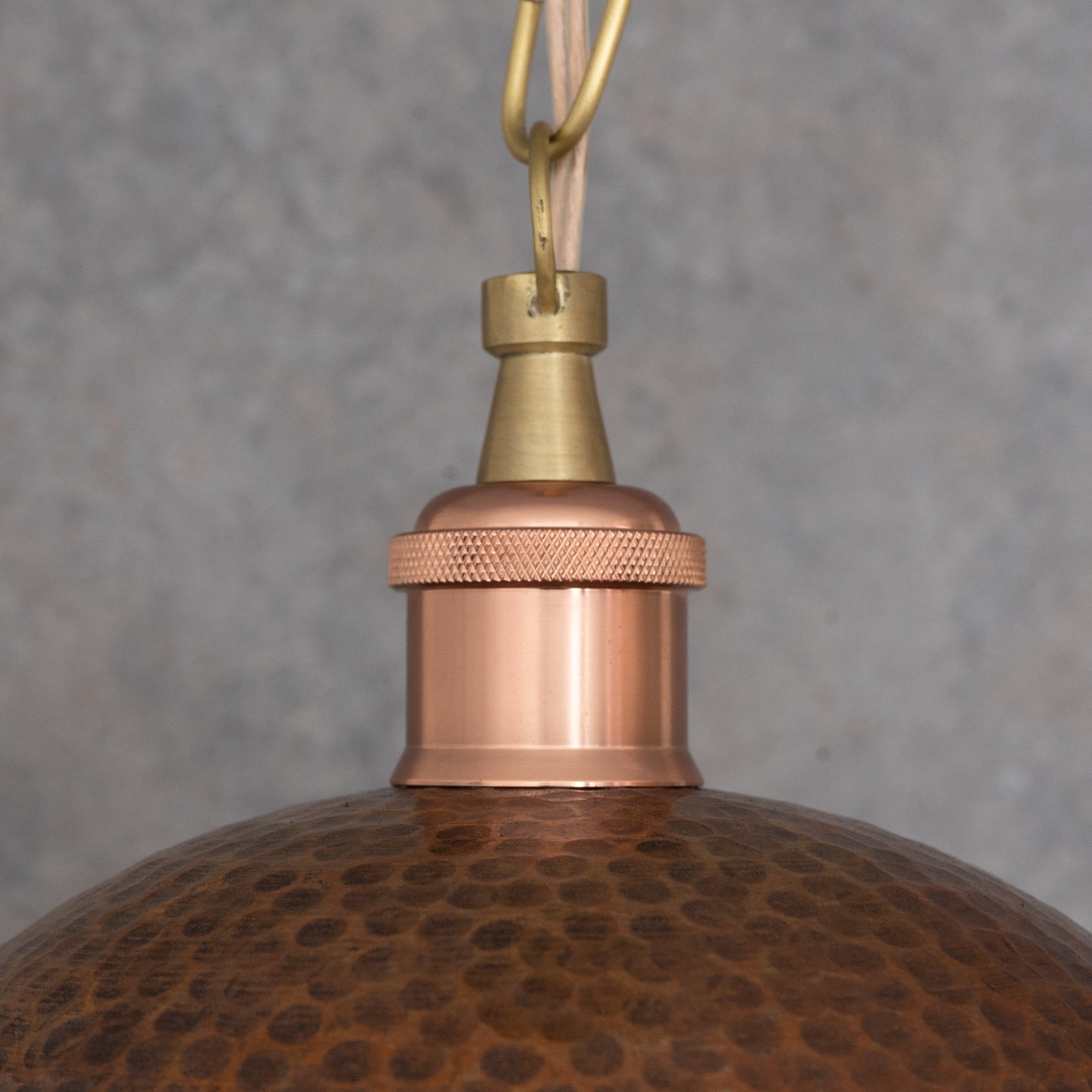 Soft-Hammered Satin Brass Dome Pendant Light