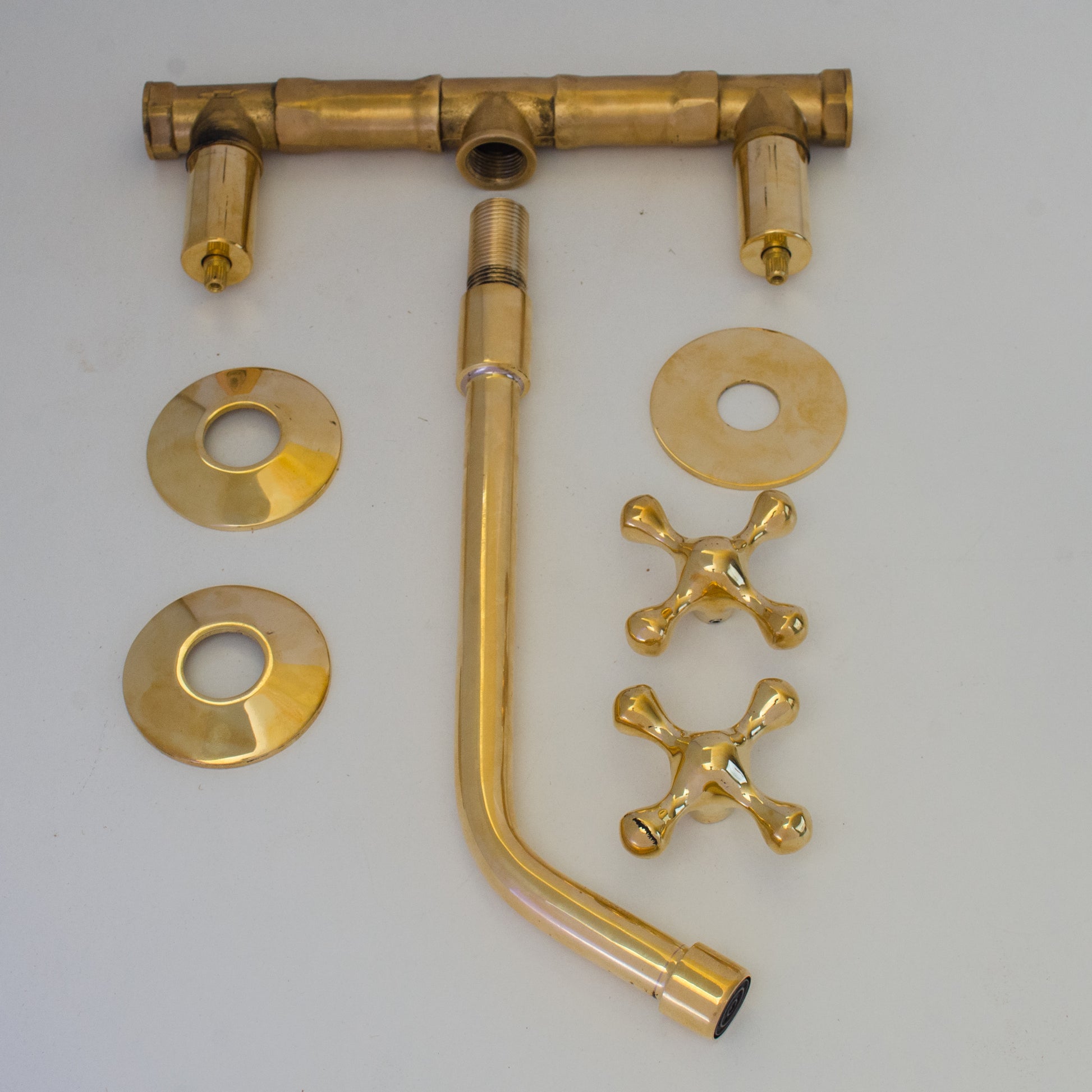 Unlacquered Brass Faucet, Wall Mount Bathroom Sink Faucet