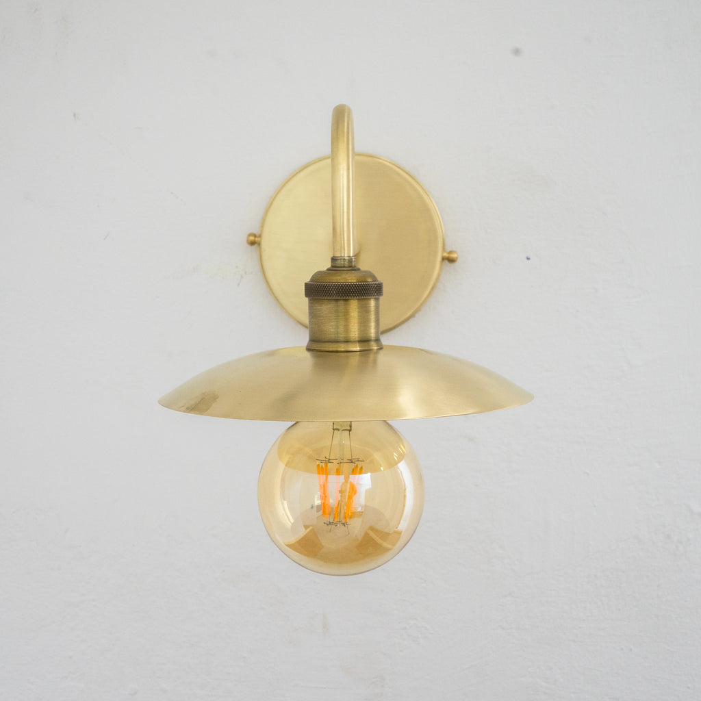 Brushed Brass Wall Sconce Light, Solid Brass Wall Lamp, Wall Lighting Fixture