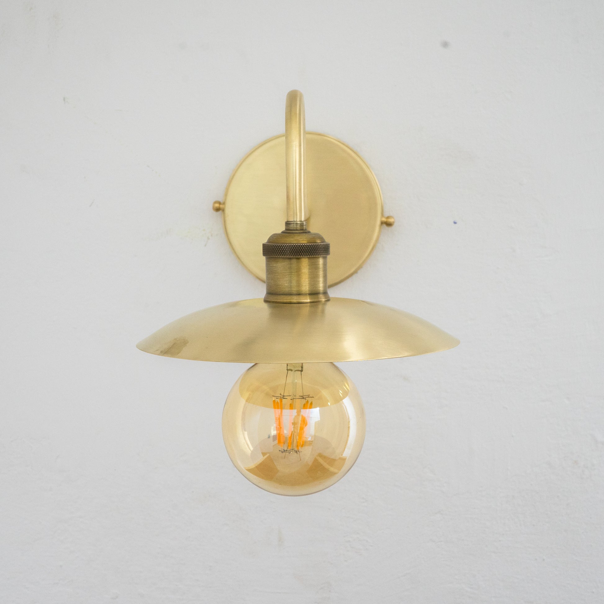 Brushed Brass Wall Sconce Light, Solid Brass Wall Lamp, Wall Lighting Fixture