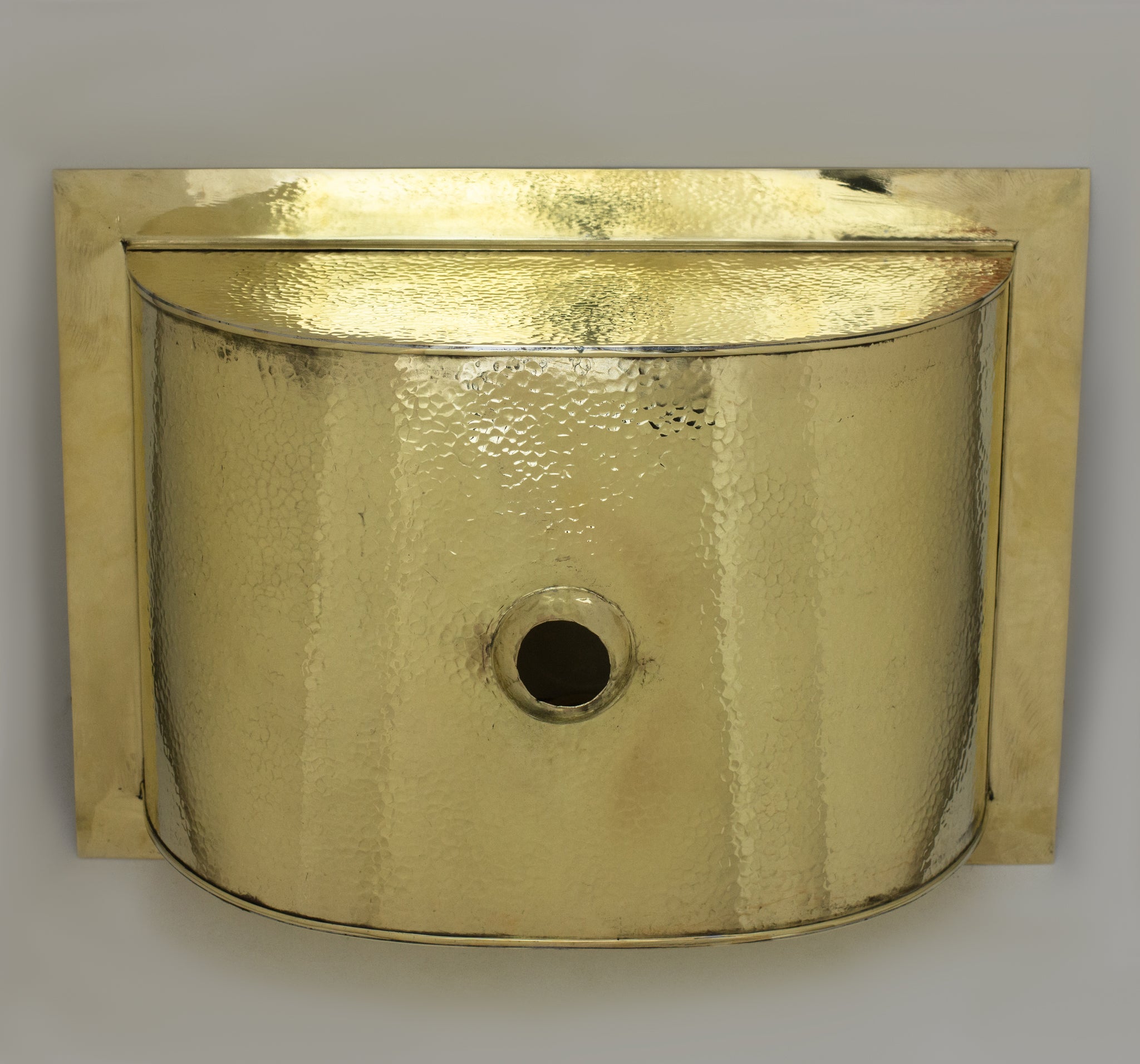 Solid Brass Undermount Bathroom Sink, Hammered Drop-in Vanity Sink With 3-Hole Waterfall Faucet, Undermount Deep Curved Basin