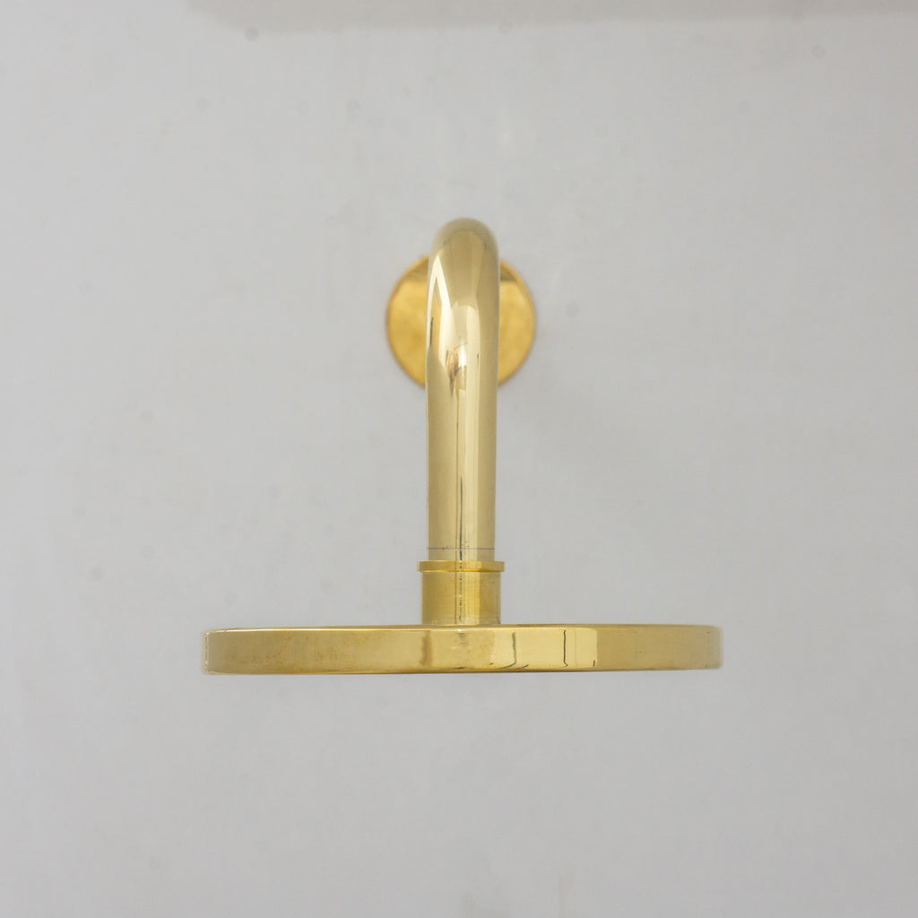 Unlacquered Solid Brass Rain Shower Head, Round Handcrafted Vintage Showerhead