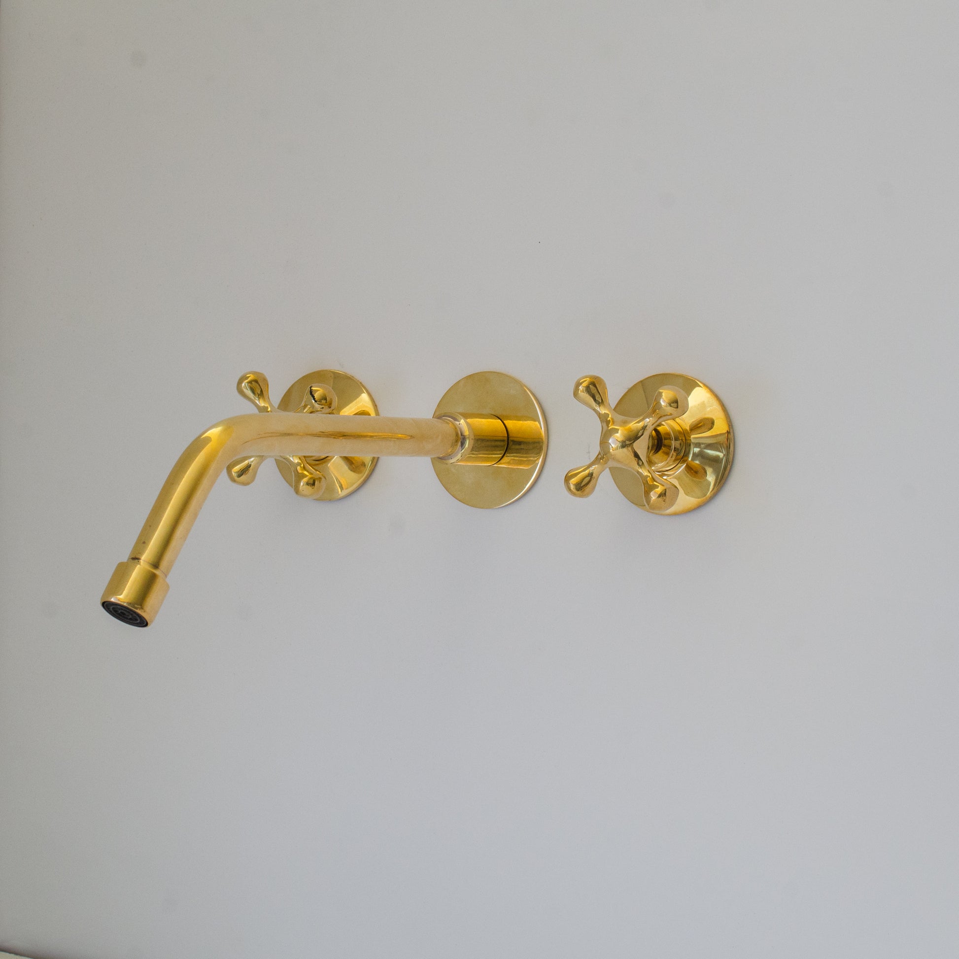 Unlacquered Brass Faucet, Wall Mount Bathroom Sink Faucet