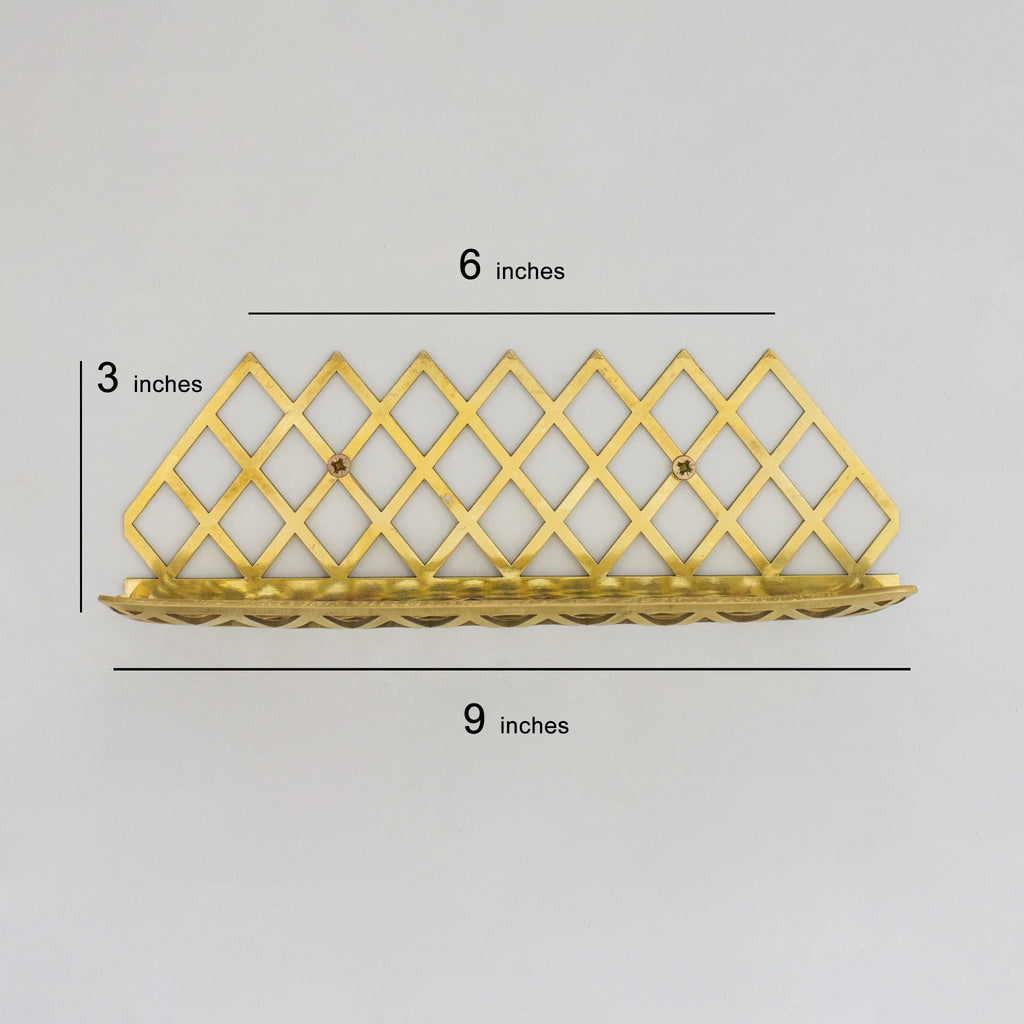 Unlacquered Brass Wall Shelf for Shower, Brass Floating Grid Shelf, Shower Draining Shelf