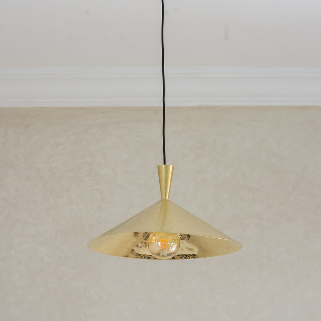 Brass Cone Pendant Light, Kitchen Island Ceiling Light Fixture, Modern Hanging Shade For Kitchen & Living Room, Cone Shade Light