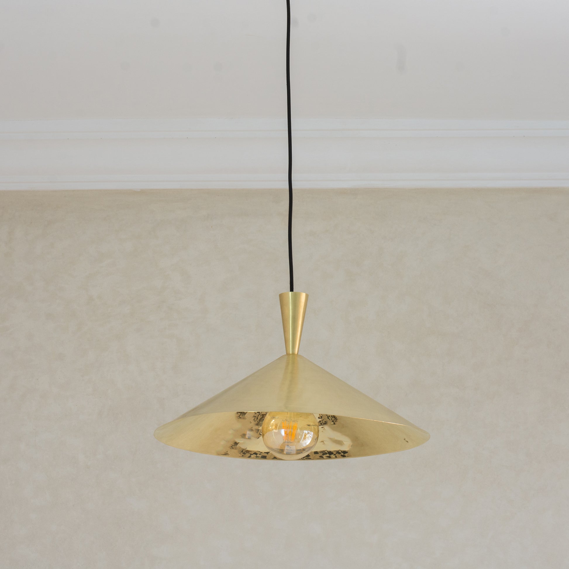 Brass Cone Pendant Light, Kitchen Island Ceiling Light Fixture, Modern Hanging Shade For Kitchen & Living Room, Cone Shade Light