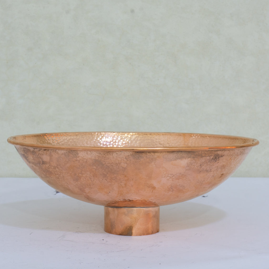 Oval Solid Copper Vessel Sink, Hammered Bathroom Vanity Sink, Powder Room Basin Sink