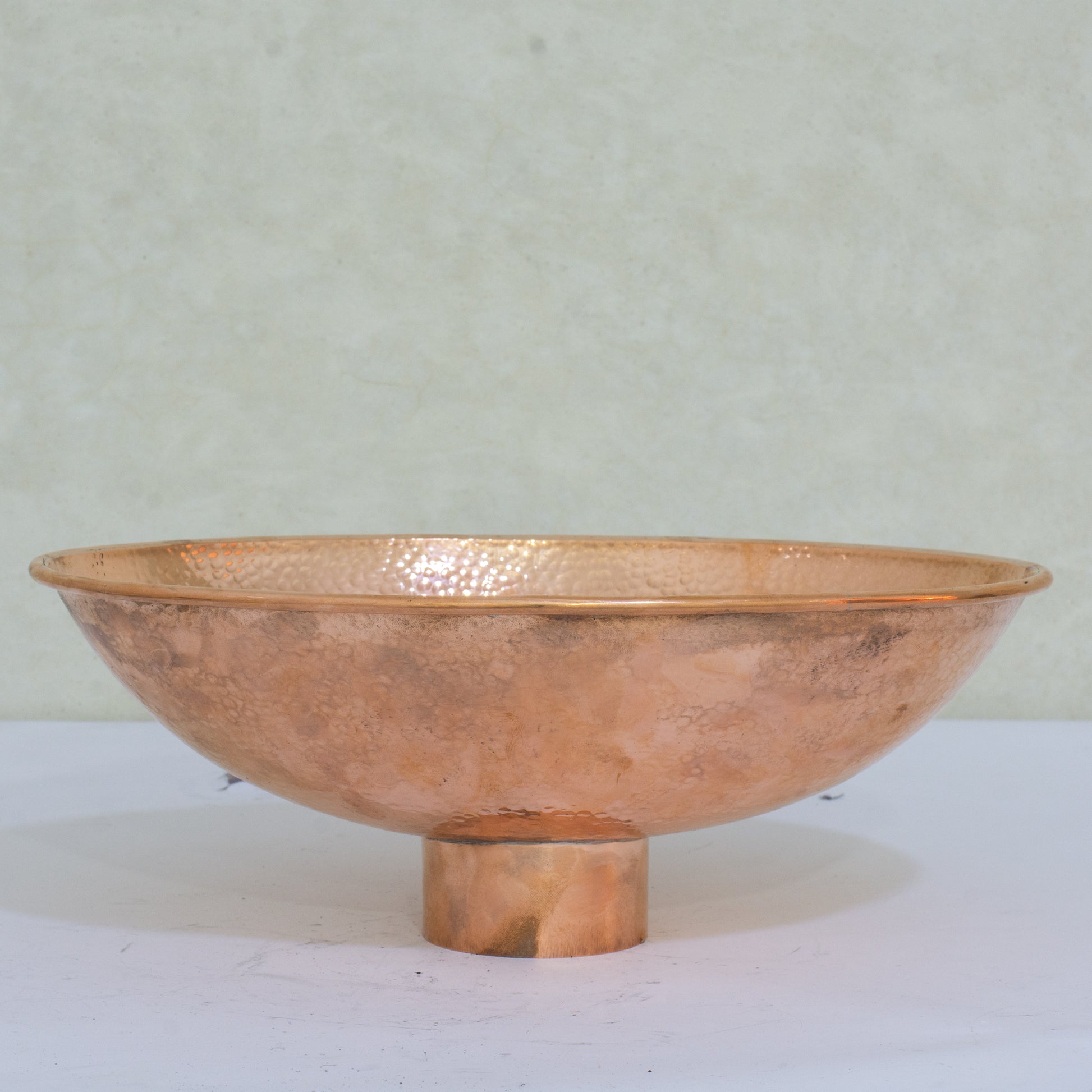 Oval Solid Copper Vessel Sink, Hammered Bathroom Vanity Sink, Powder Room Basin Sink