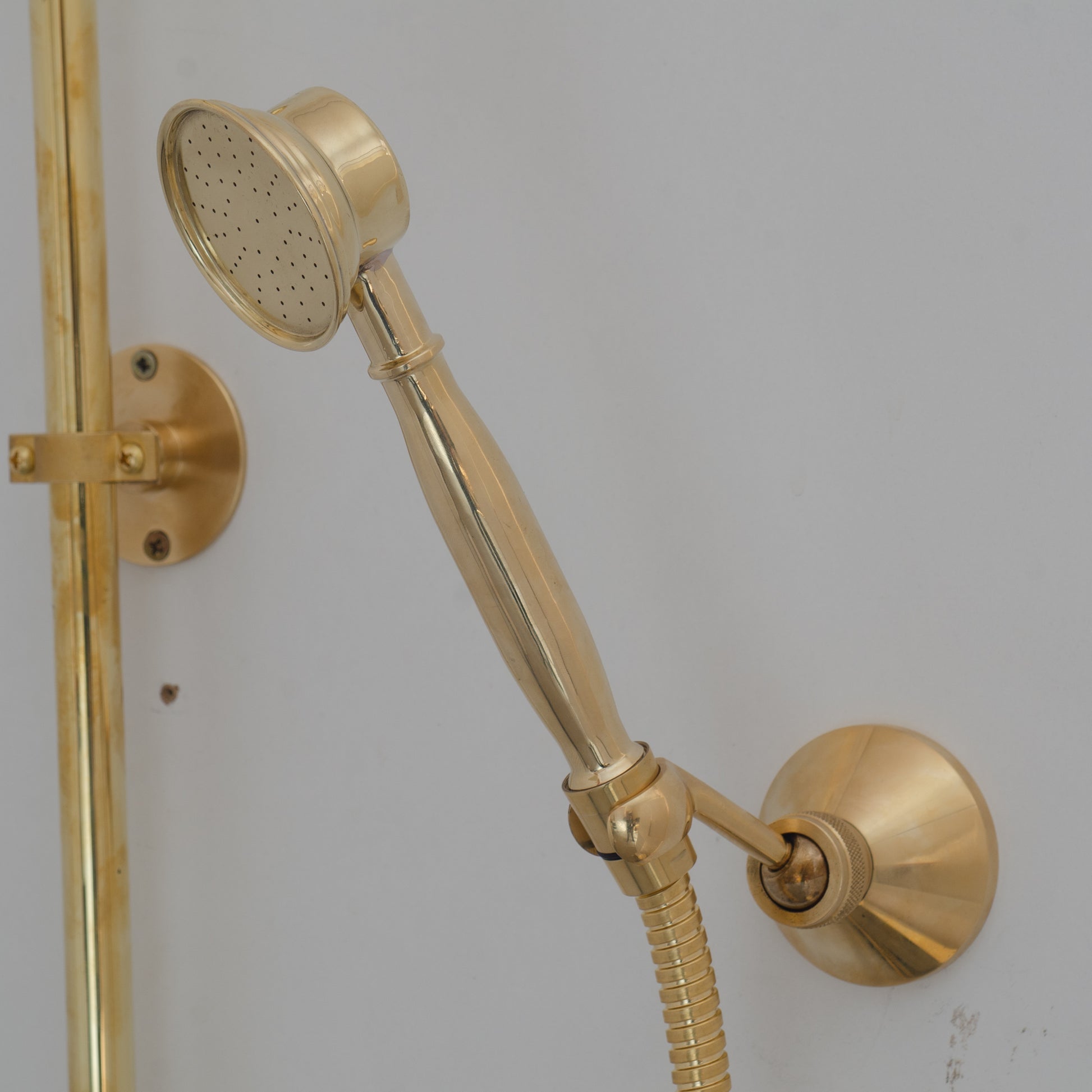 Heritage - Unlacquered Brass Exposed Shower System With Handheld