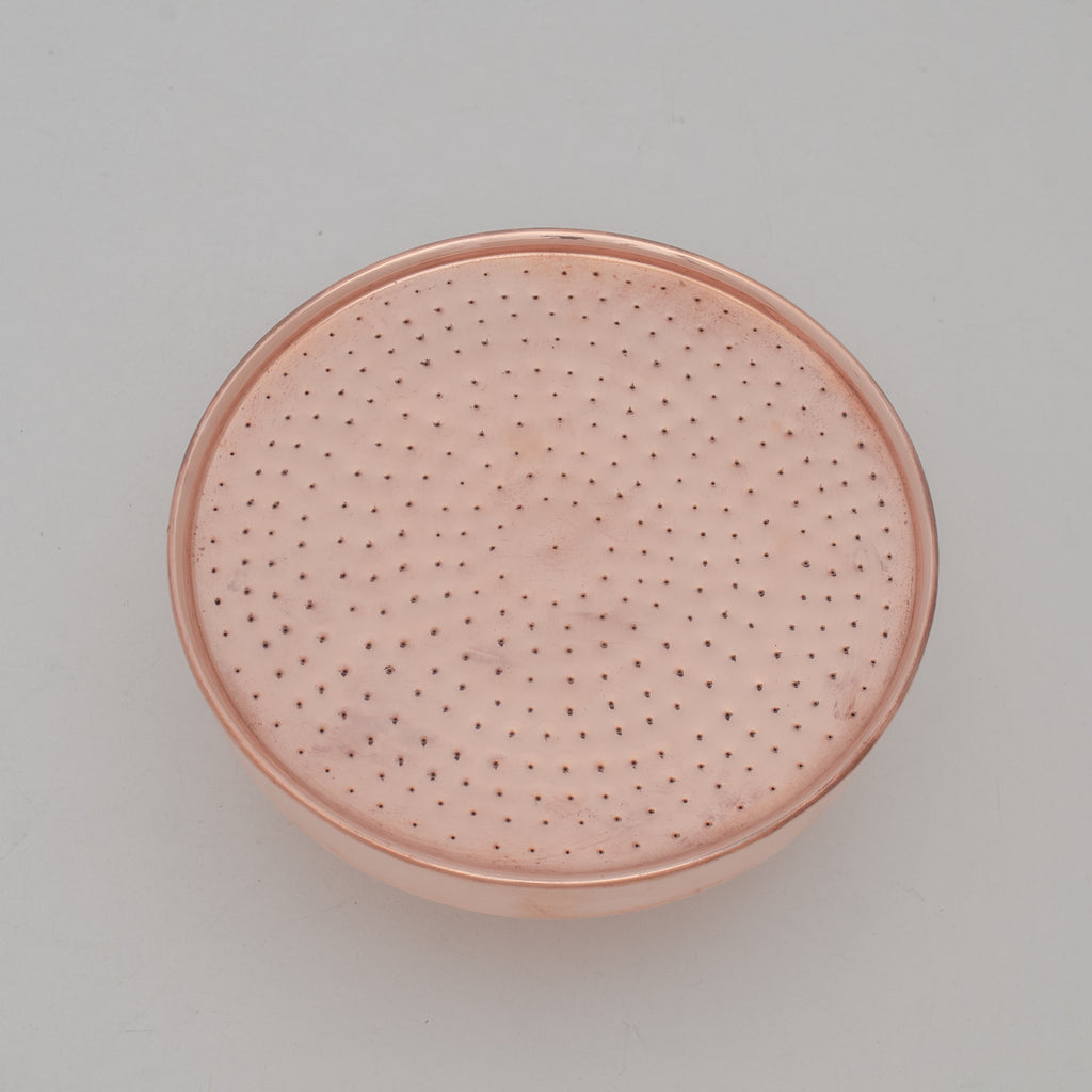 Unlacquered Solid Copper Rain Shower Head, Large Round Handcrafted Vintage Showerhead, Works Outdoor