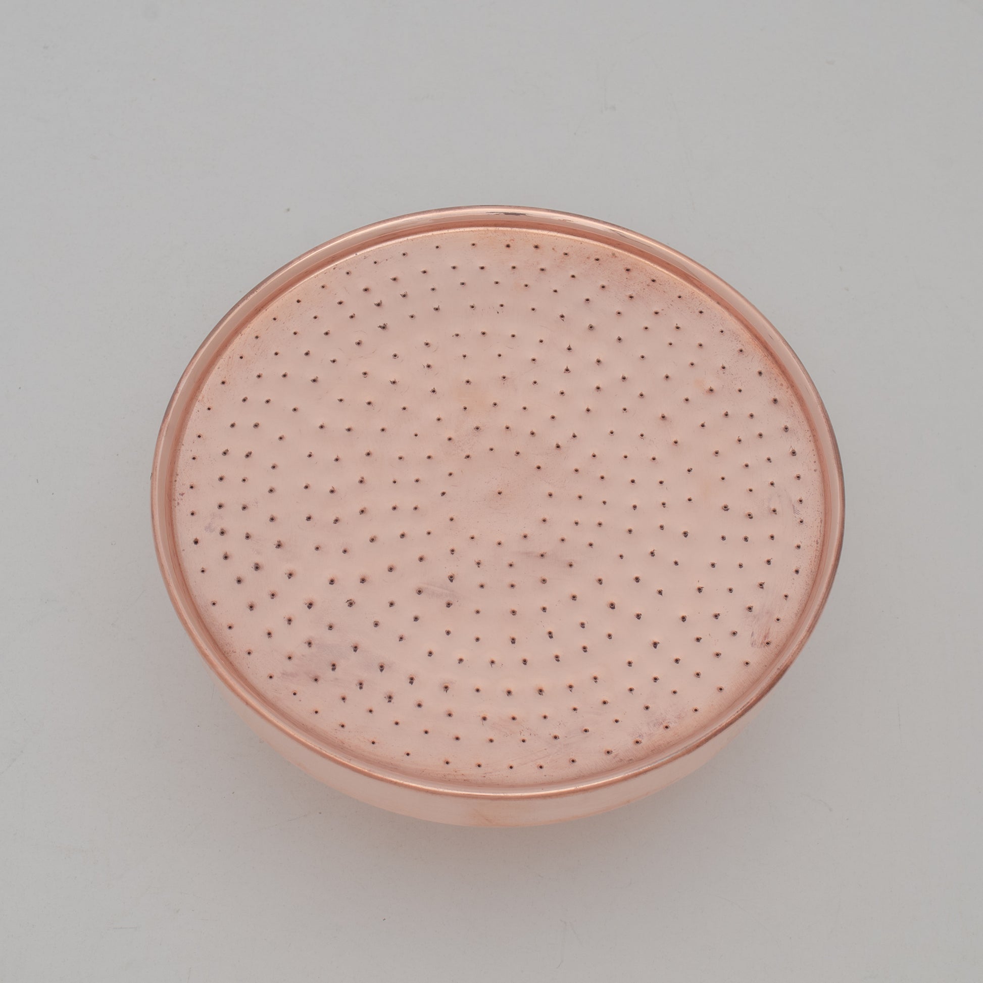 Unlacquered Solid Copper Rain Shower Head, Large Round Handcrafted Vintage Showerhead, Works Outdoor