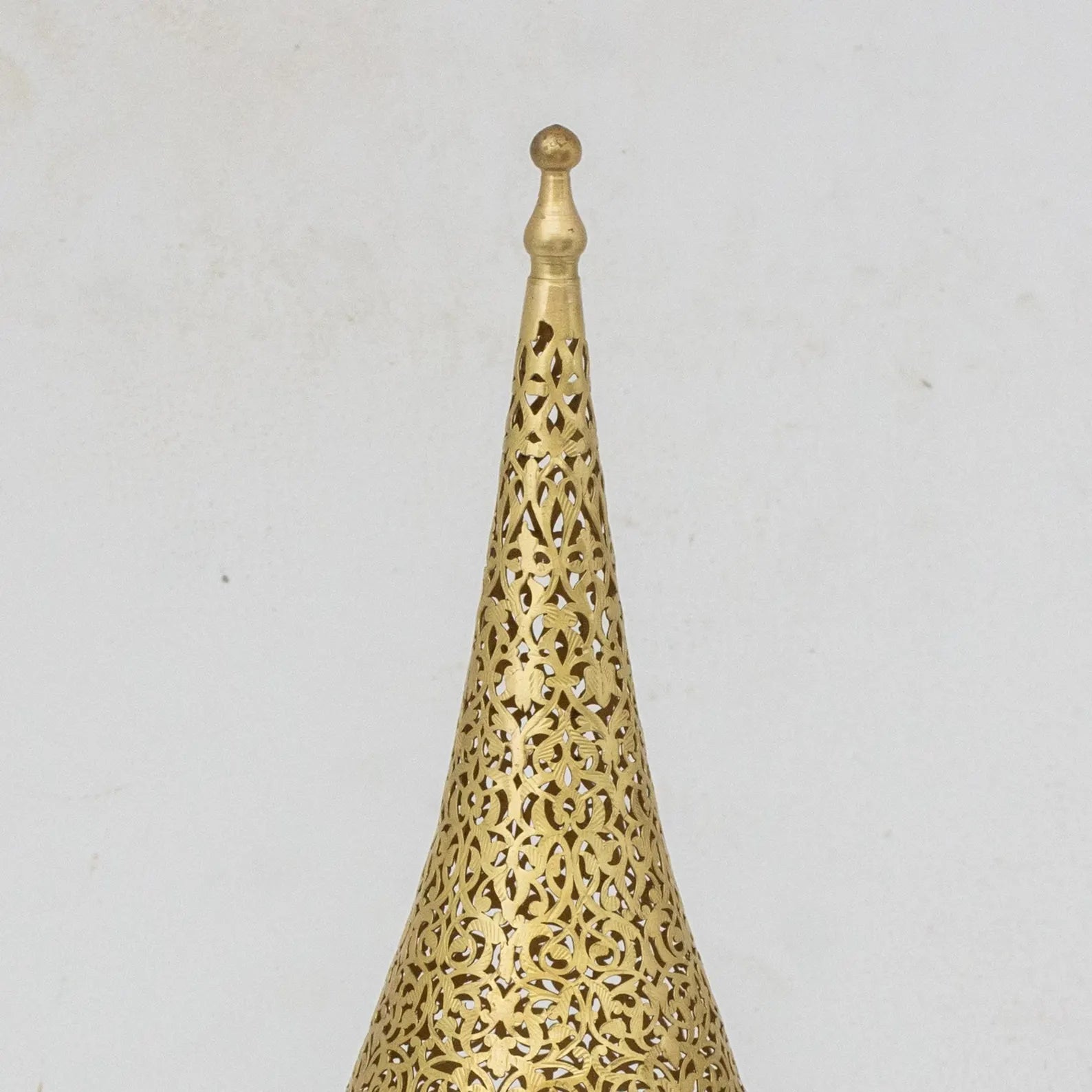 Unlacquered Brass Table Light, Perforated Base Light, Pierced Table Lighting