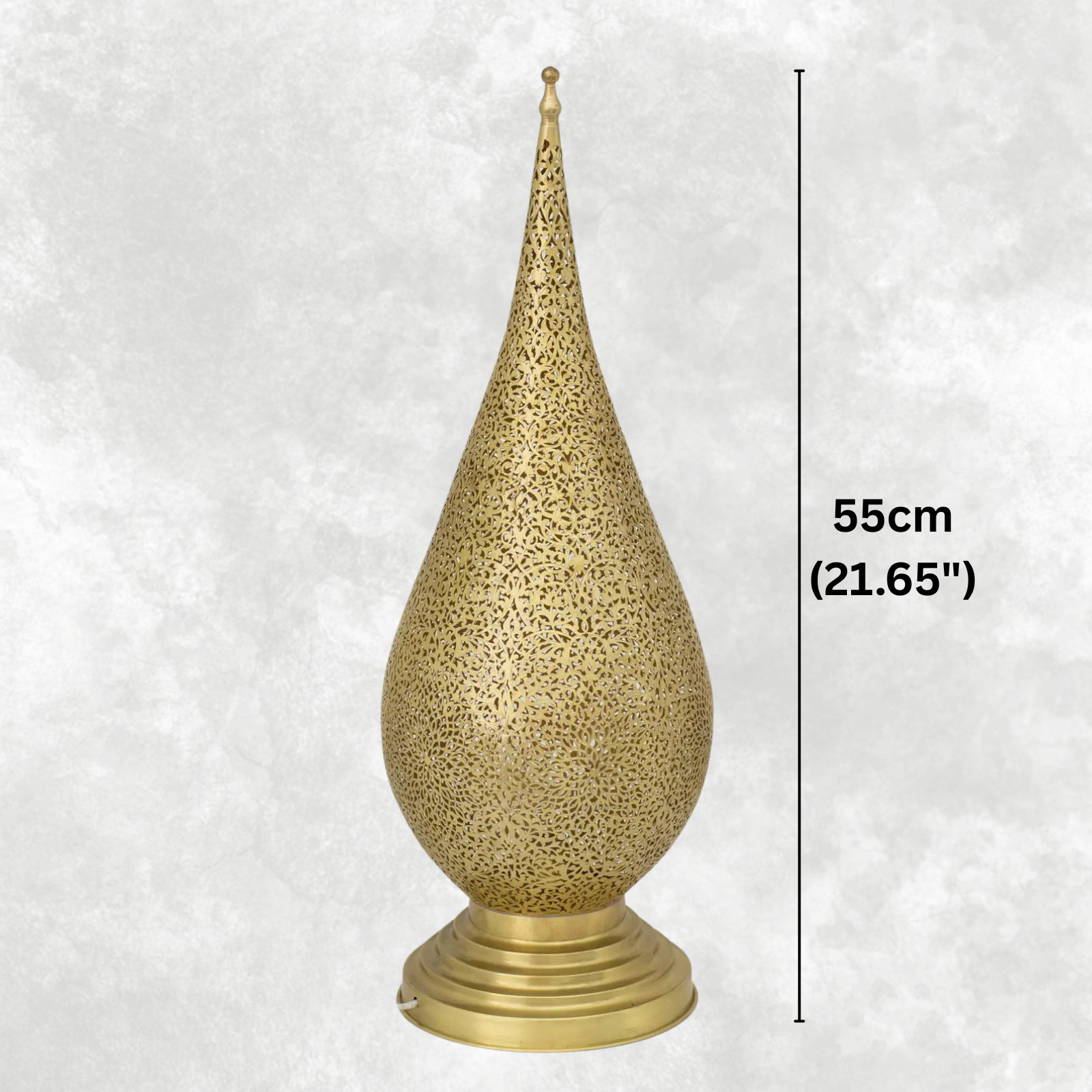 Unlacquered Brass Table Light, Perforated Base Light, Pierced Table Lighting