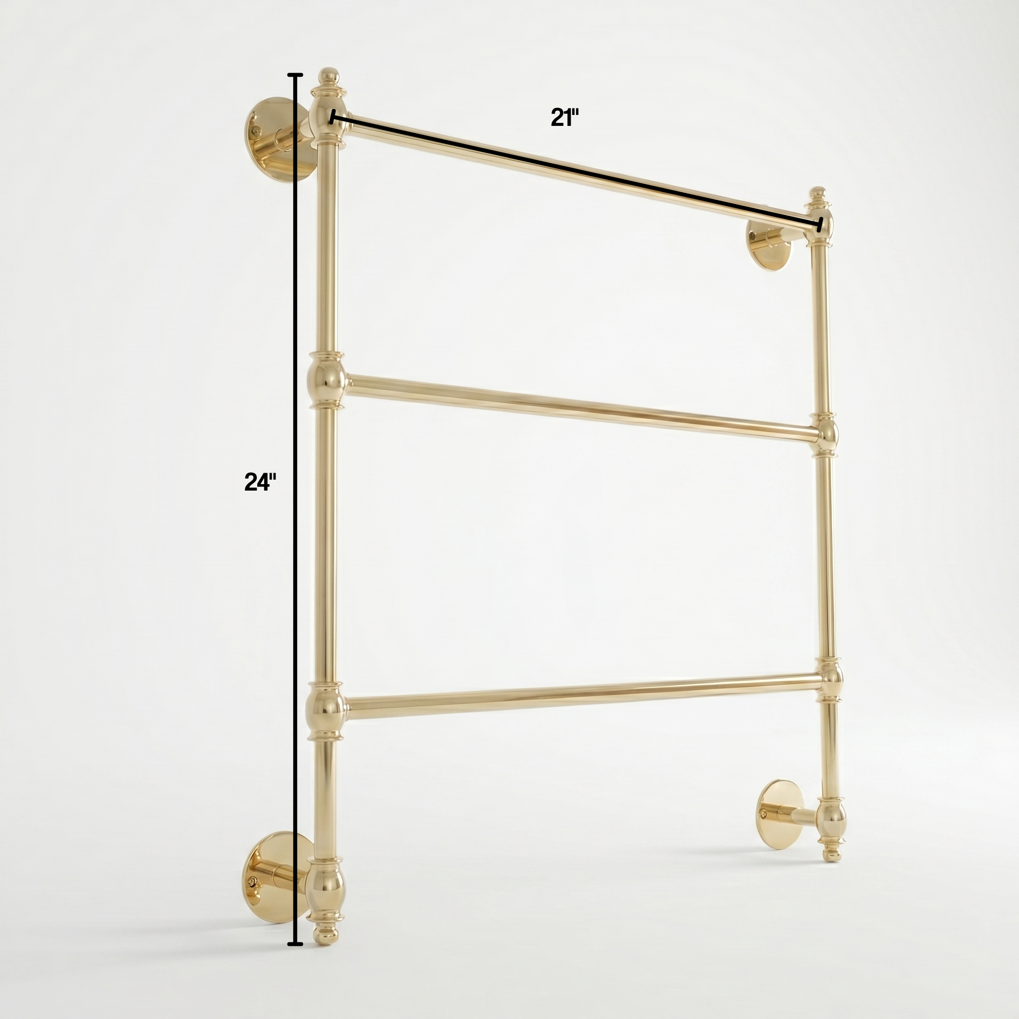 Polished Brass Traditional Towel Rack | Luxury Wall-Mounted Towel Holder