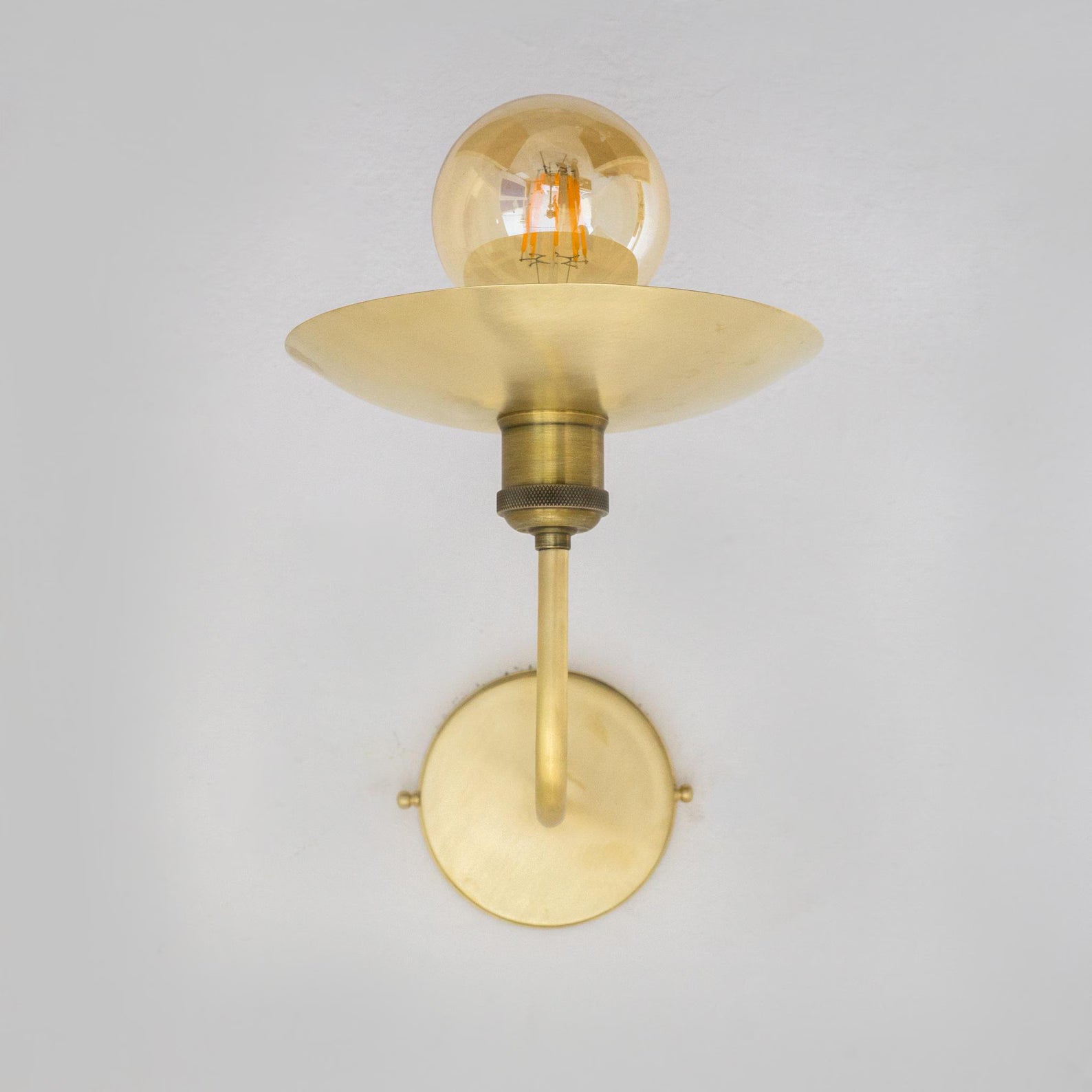 Powder Room Brass Sconce, Brushed Brass Wall Lamp, Wall Lighting Fixture