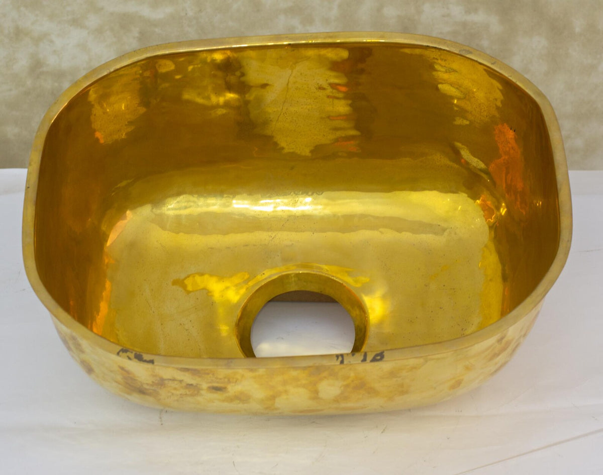 Unlacquered Brass Undermount Sink, Kitchen Bar Sink, Prep Sink, Deep Basin Sink