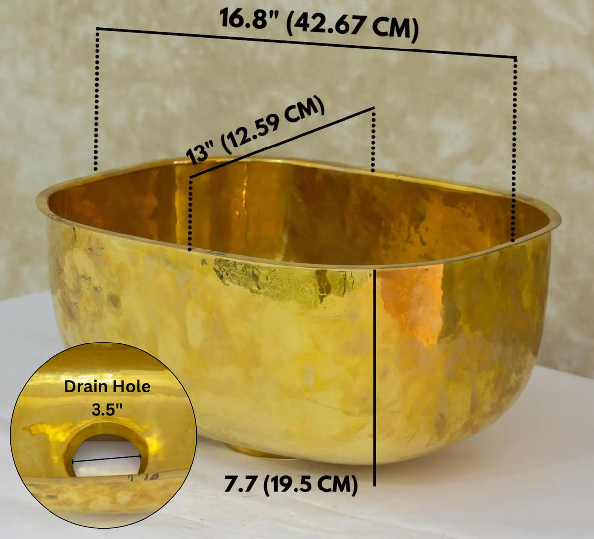 Unlacquered Brass Undermount Sink, Kitchen Bar Sink, Prep Sink, Deep Basin Sink
