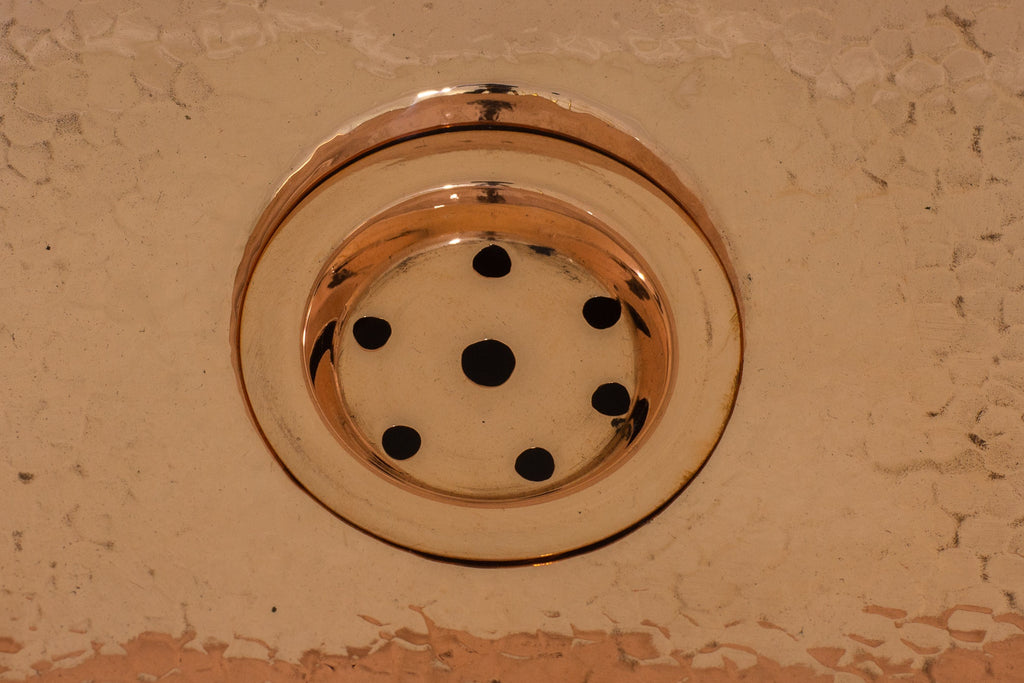 Customizable Raised Profile Bathroom Copper Sink, Hammered Copper Rectangular Sink, Vanity Sink Copper