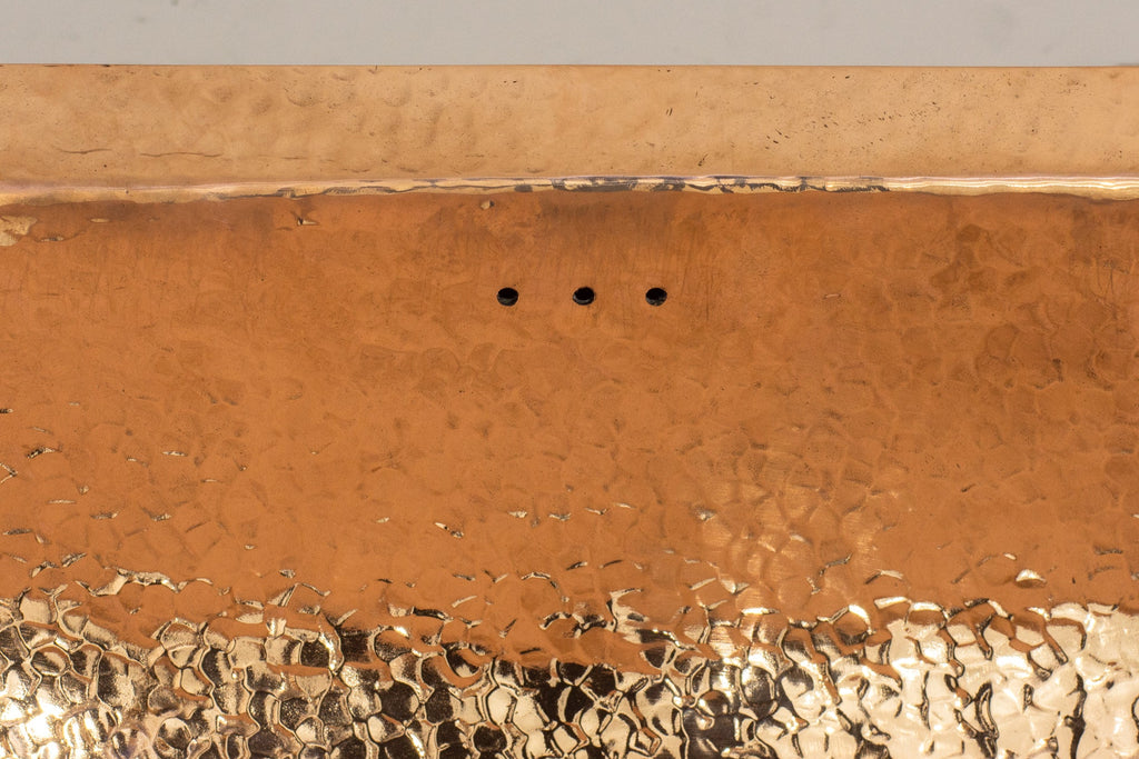 Customizable Raised Profile Bathroom Copper Sink, Hammered Copper Rectangular Sink, Vanity Sink Copper