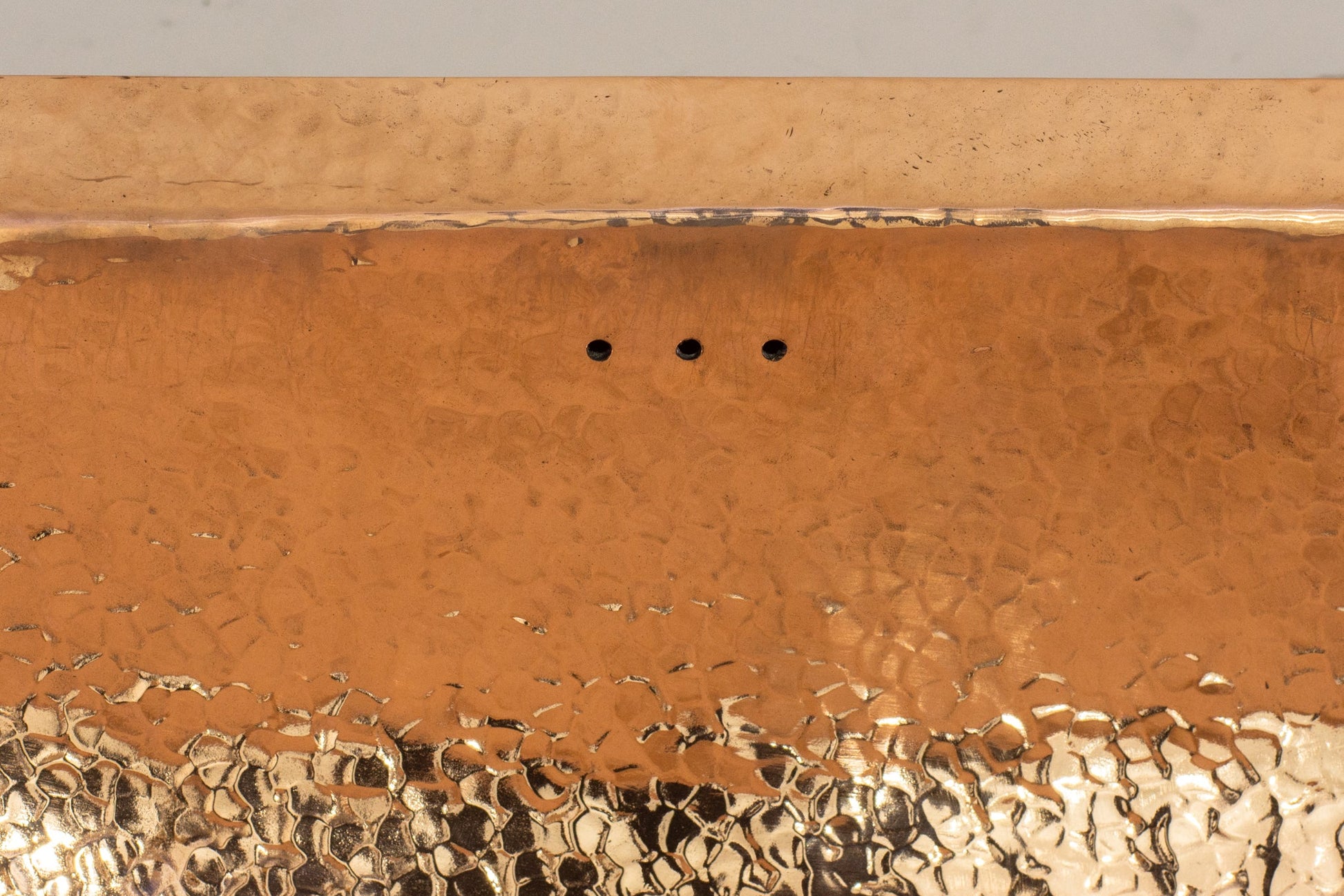 Customizable Raised Profile Bathroom Copper Sink, Hammered Copper Rectangular Sink, Vanity Sink Copper