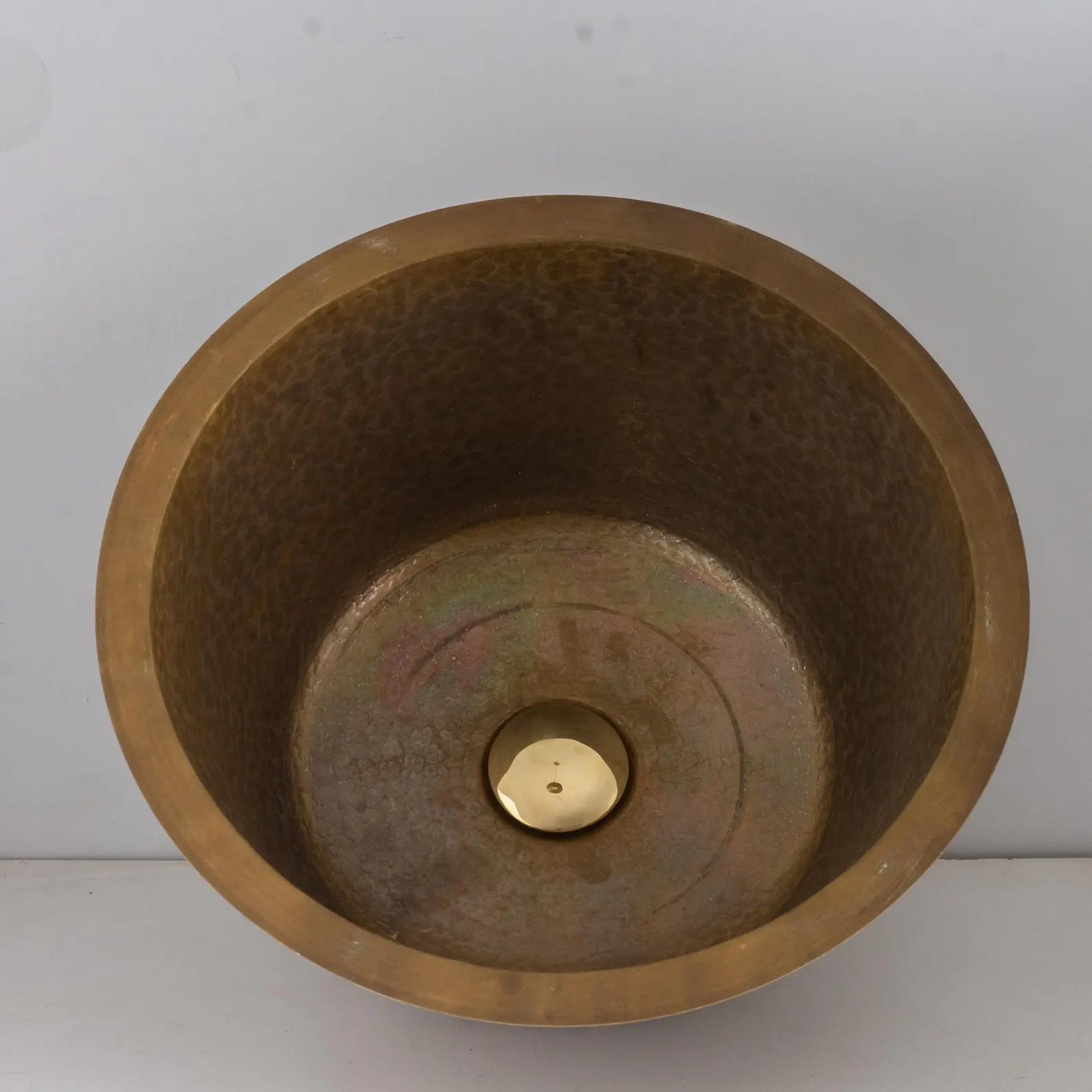 Raw Brass Undermount Sink, Brass Round Prep Sink, Hammered Kitchen Bar Sink
