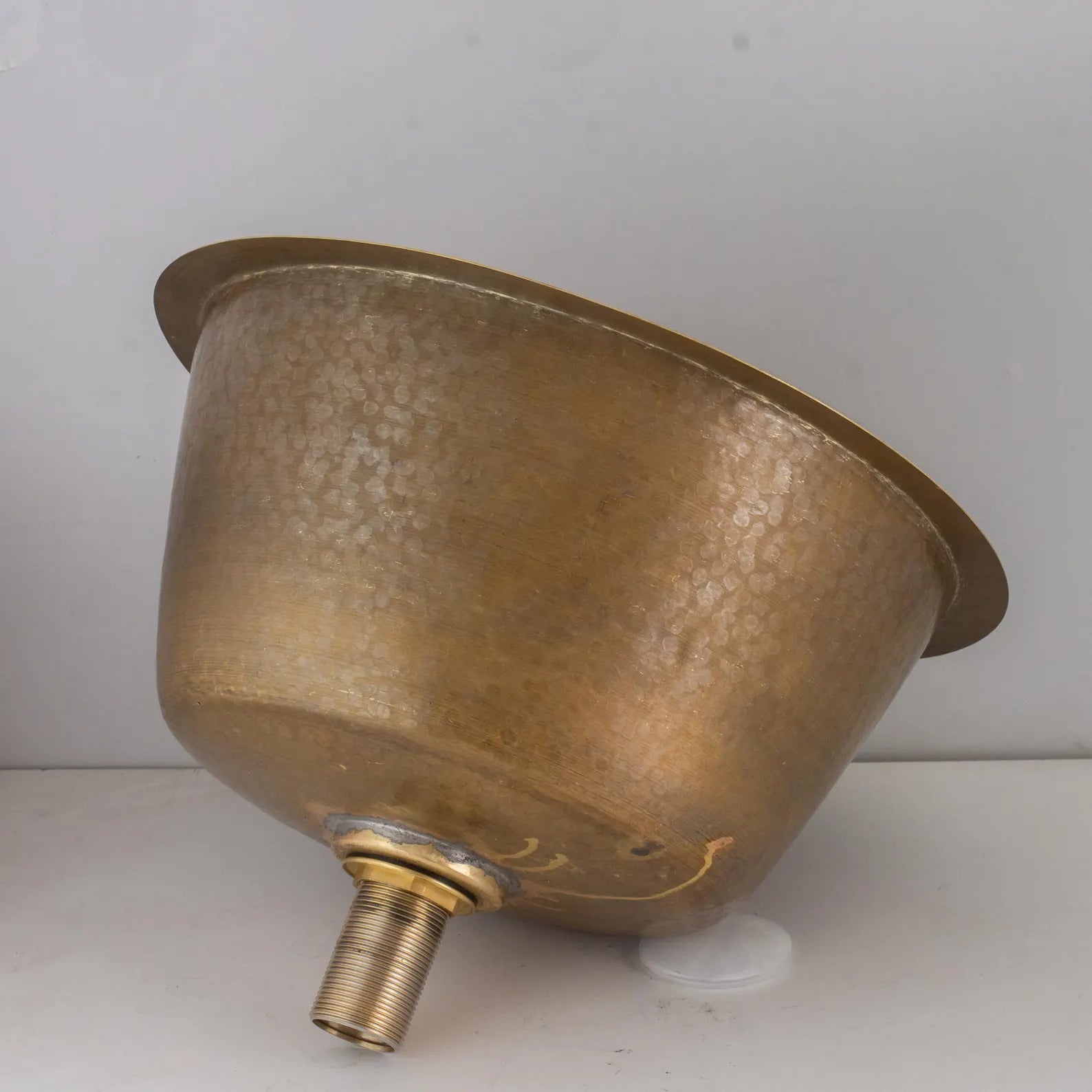 Raw Brass Undermount Sink, Brass Round Prep Sink, Hammered Kitchen Bar Sink
