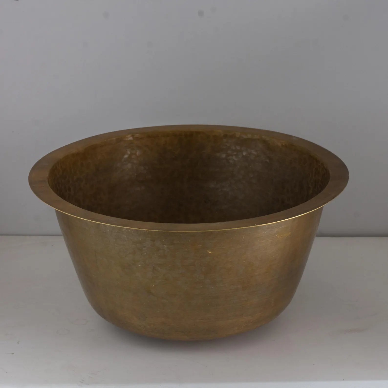 Raw Brass Undermount Sink, Brass Round Prep Sink, Hammered Kitchen Bar Sink