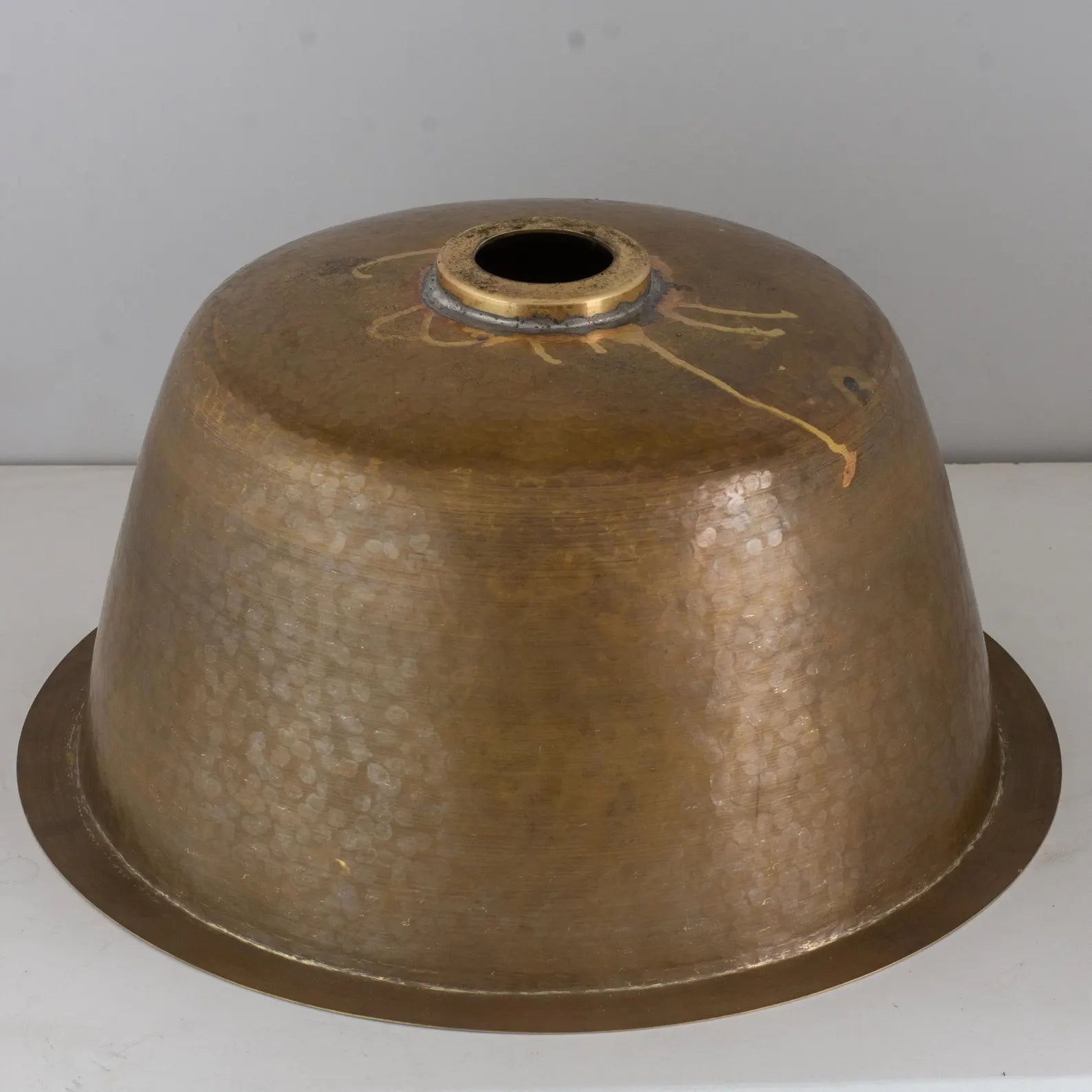 Raw Brass Undermount Sink, Brass Round Prep Sink, Hammered Kitchen Bar Sink