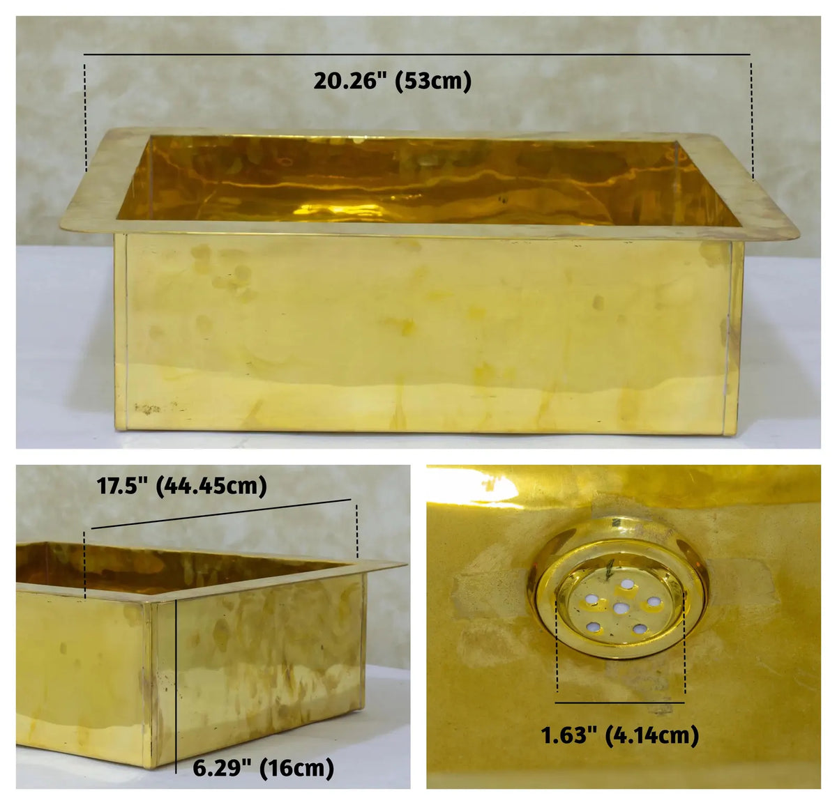 Rectangular Island Sink, Brass Kitchen Sink, Solid Undermount Sink, Brass Farmhouse Sink