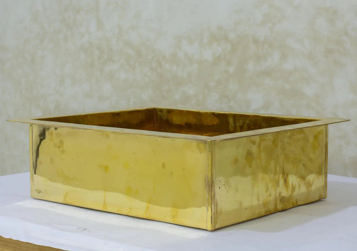 Rectangular Island Sink, Brass Kitchen Sink, Solid Undermount Sink, Brass Farmhouse Sink