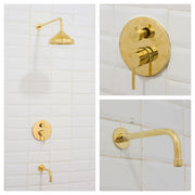 Built-in 2 outlet Brass Shower System - Head Shower System With Tub Filler