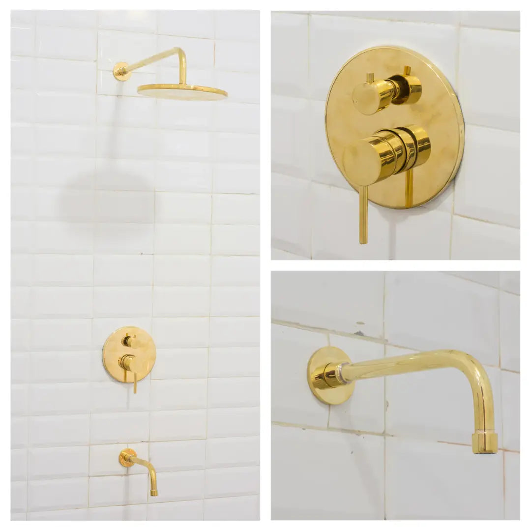Built-in 2 outlet Brass Shower System - Head Shower System With Tub Filler