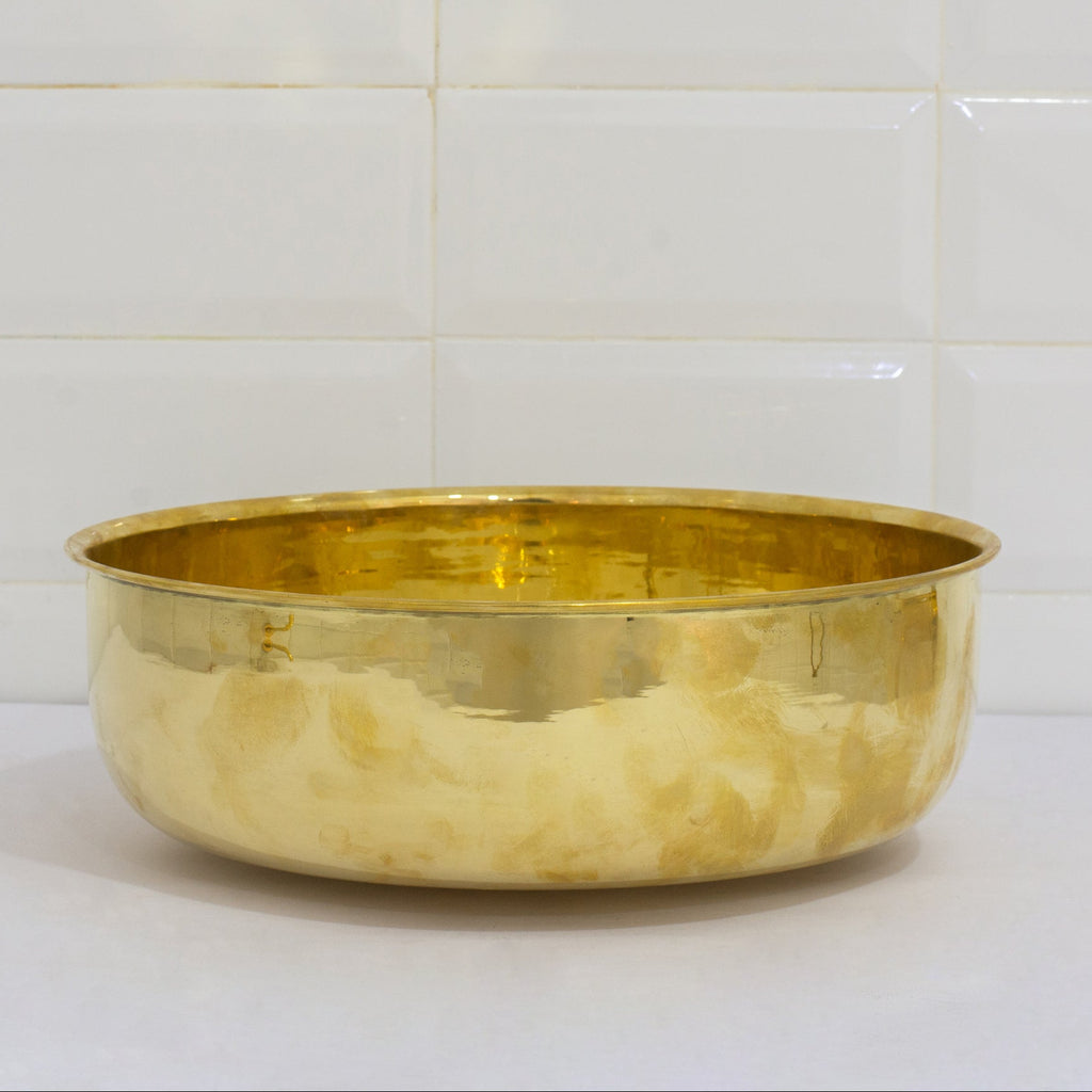 Unlacquered Brass Bathroom Round Vessel Sink | Countertop Basin