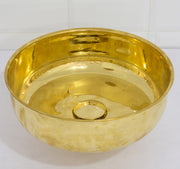 Unlacquered Brass Bathroom Round Vessel Sink | Countertop Basin