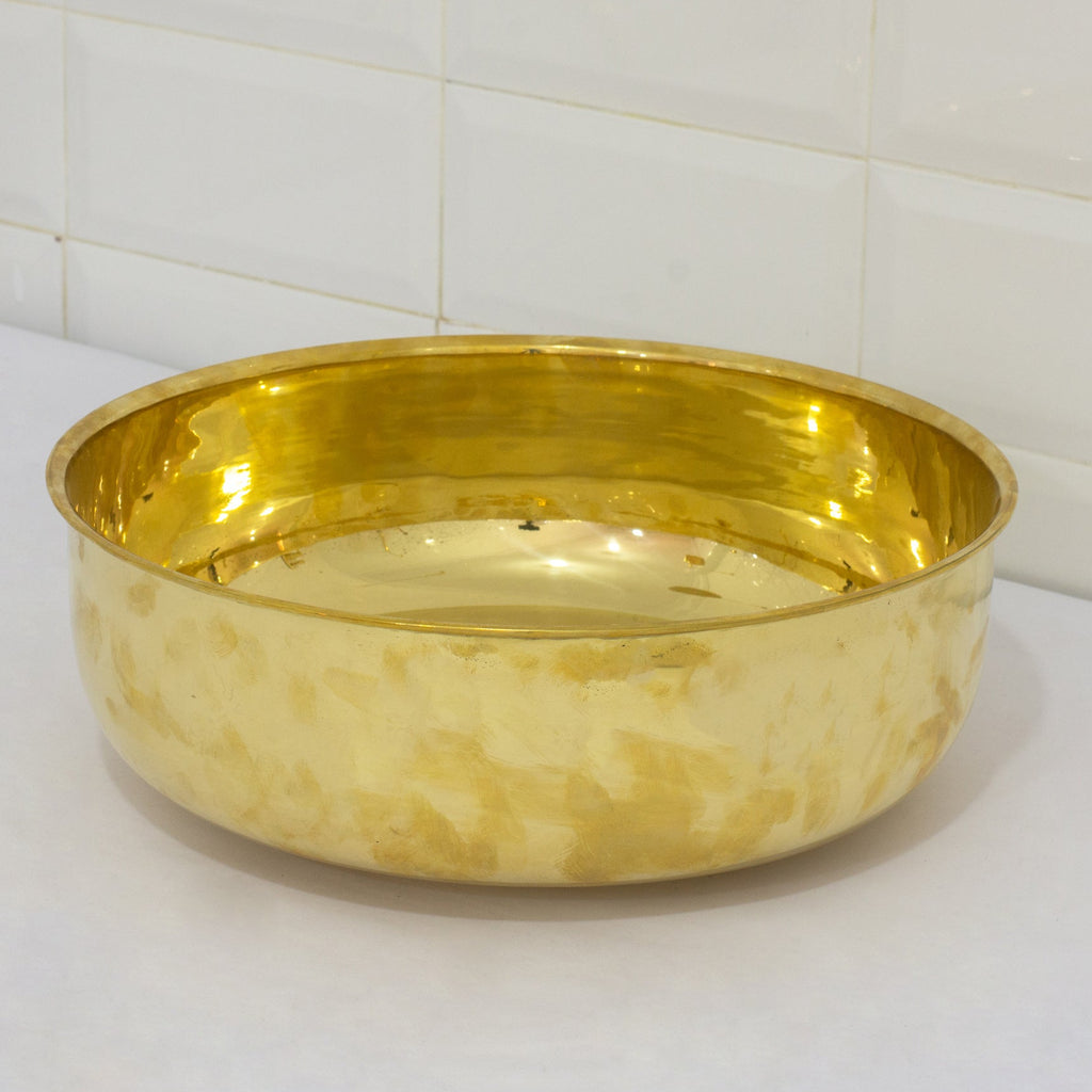 Unlacquered Brass Bathroom Round Vessel Sink | Countertop Basin