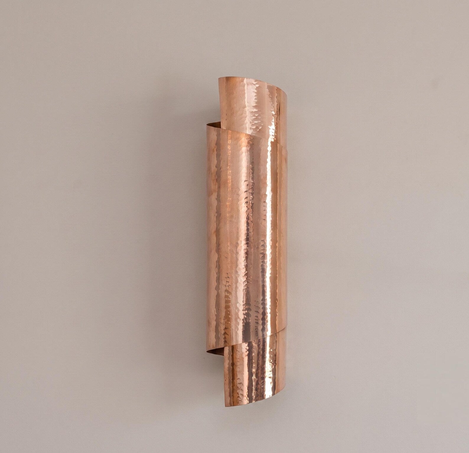 Hammered Copper Wall Sconce, Minimalist Lighting Fixture, Rustic Copper Light