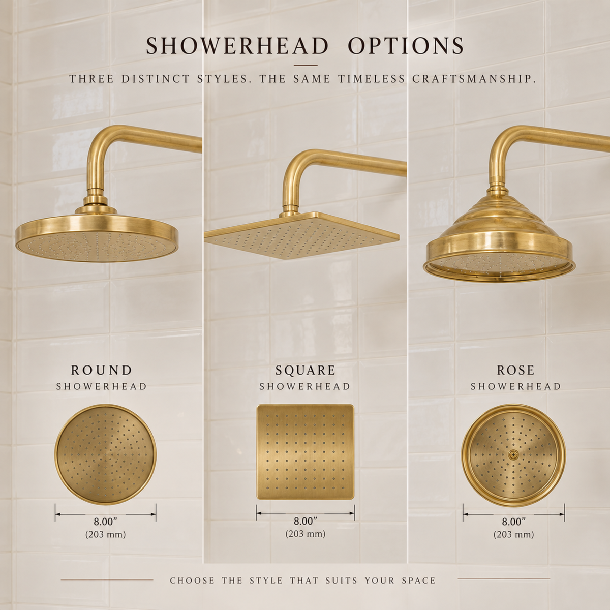 Solid Brass Exposed Shower System With Rainfall Head, Sliding Hand Shower and Cross Handles