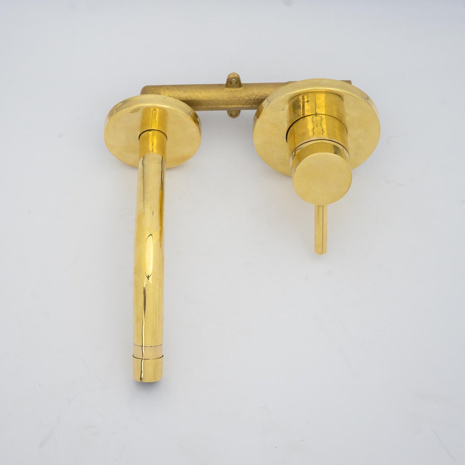 Single Handle Unlacquered Brass Wall Faucet Hot And Cold Water, Concealed Mixer Tap