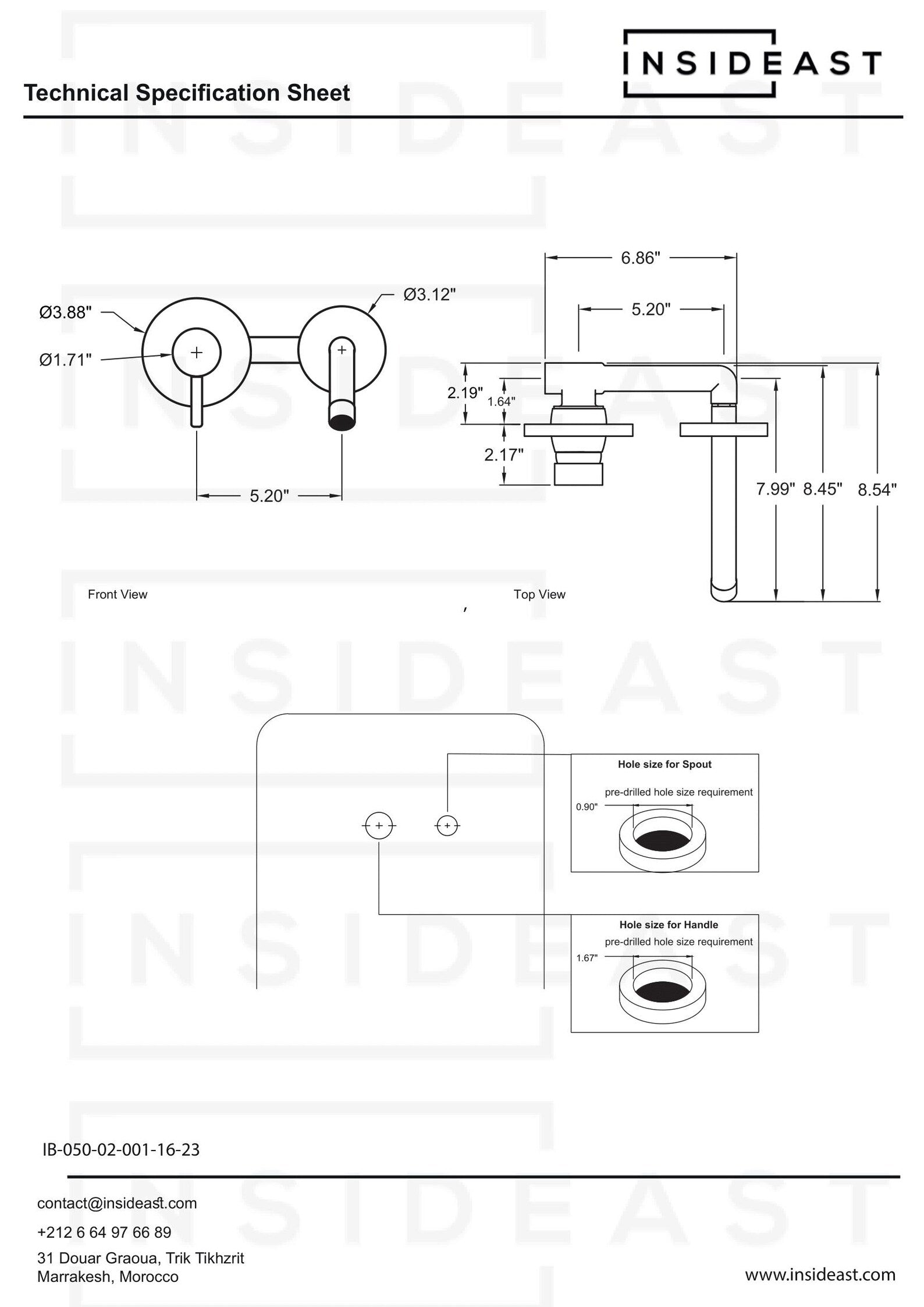 Single Handle Unlacquered Brass Wall Faucet Hot And Cold Water, Concealed Mixer Tap