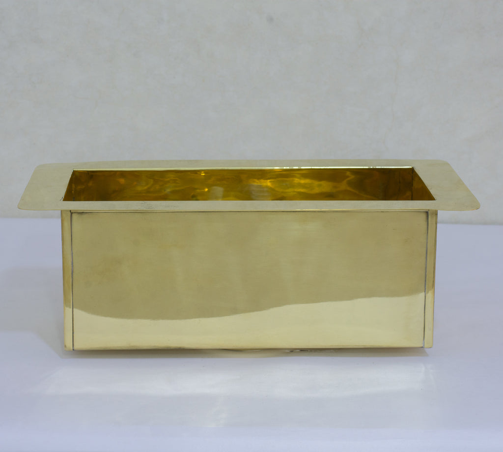 Solid Brass Undermount Sink | Compact Rectangular Small Kitchen Sink | With Strainer