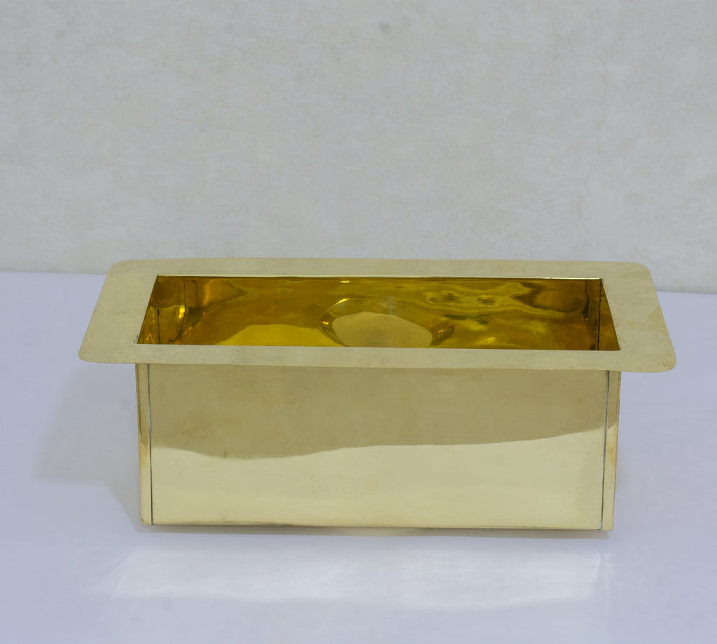 Solid Brass Undermount Sink | Compact Rectangular Small Kitchen Sink | With Strainer