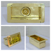 Solid Brass Undermount Sink, Small Rectangular Sink Kitchen, Single Bowl Sink With Strainer