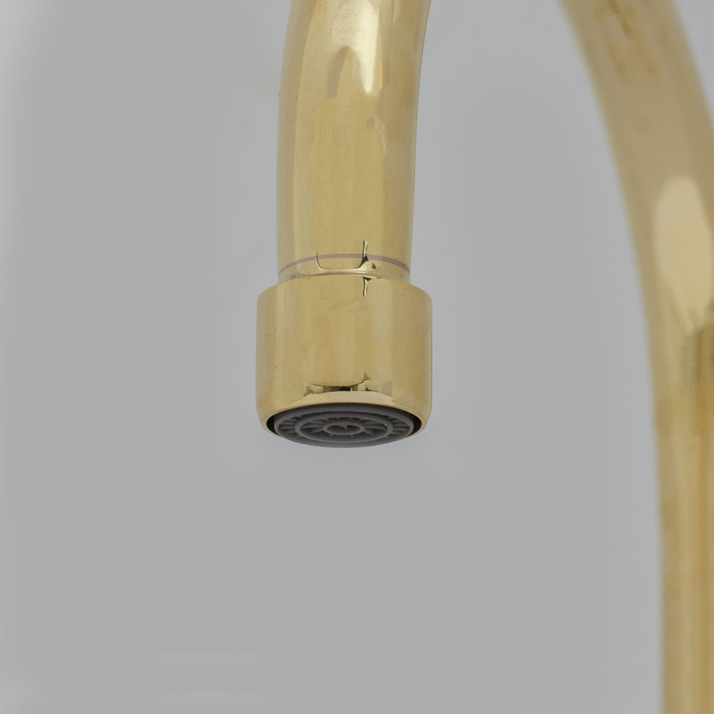 Unlacquered Brass Compact Faucet | Single Hole Bathroom Sink Faucet