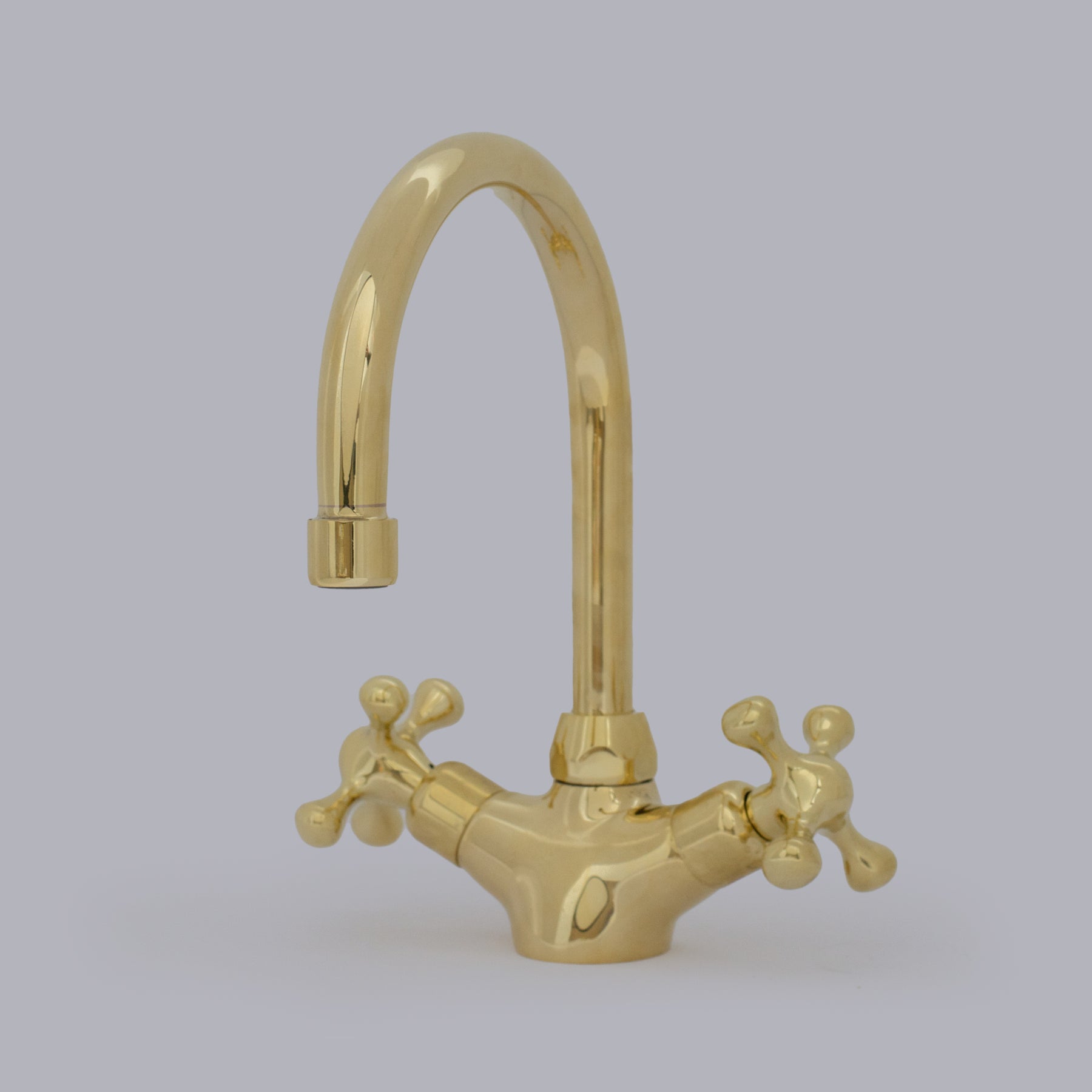 Unlacquered Brass Compact Single Hole Bathroom Faucet