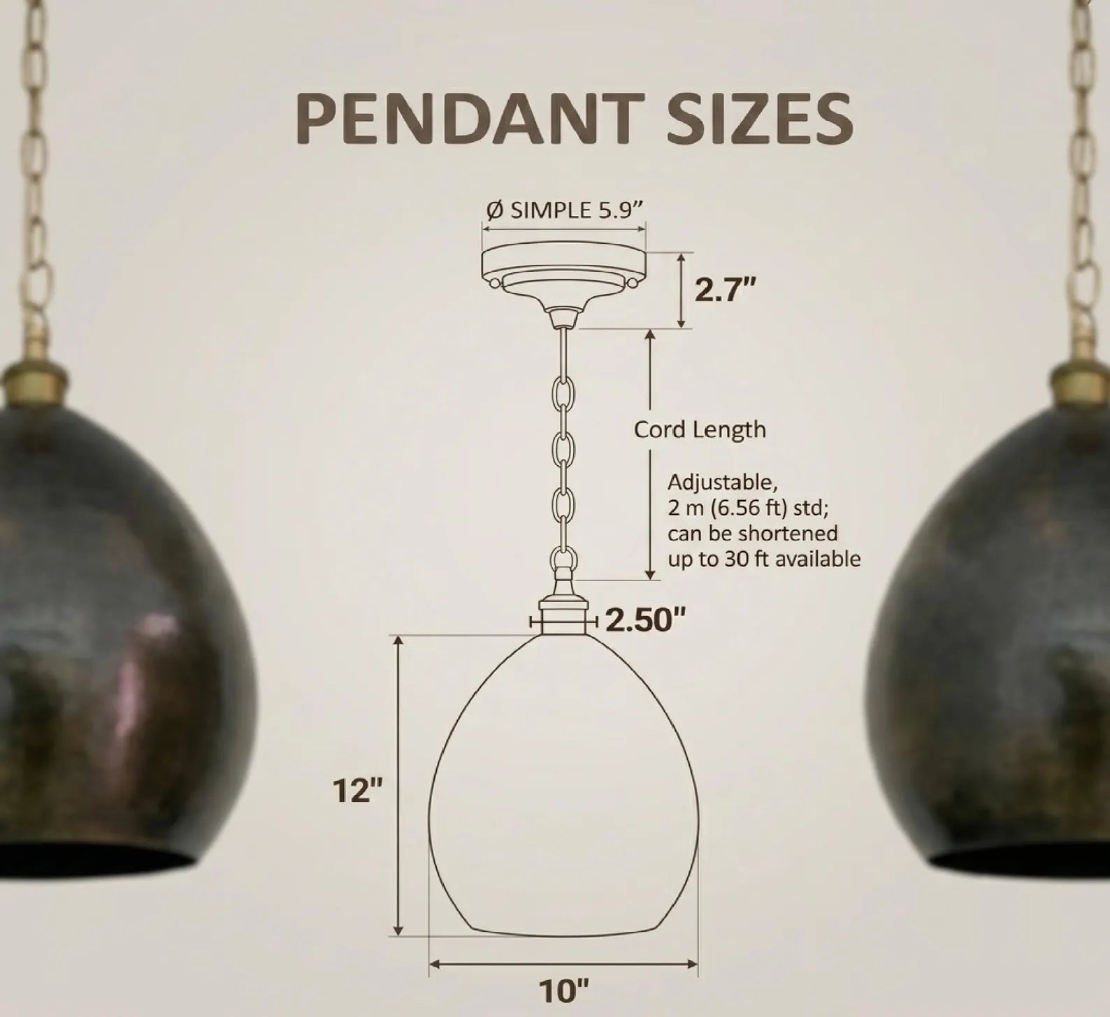 Smooth Oil Rubbed Brass Cone Pendant Light, Kitchen Island Ceiling Lamp