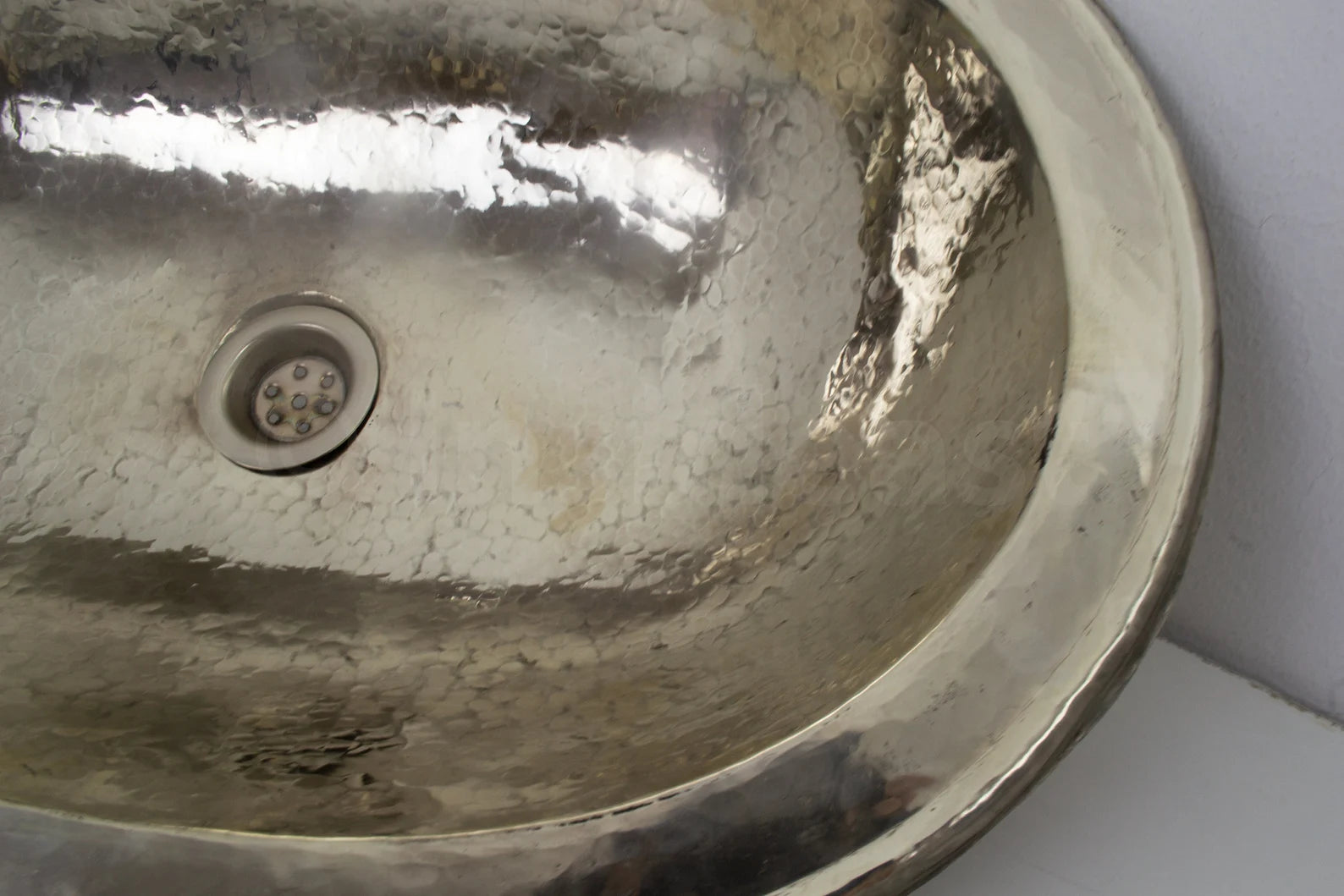 Handcrafted Smooth Oval Solid German Silver Sink, Drop In Sink (17,125”x11”)